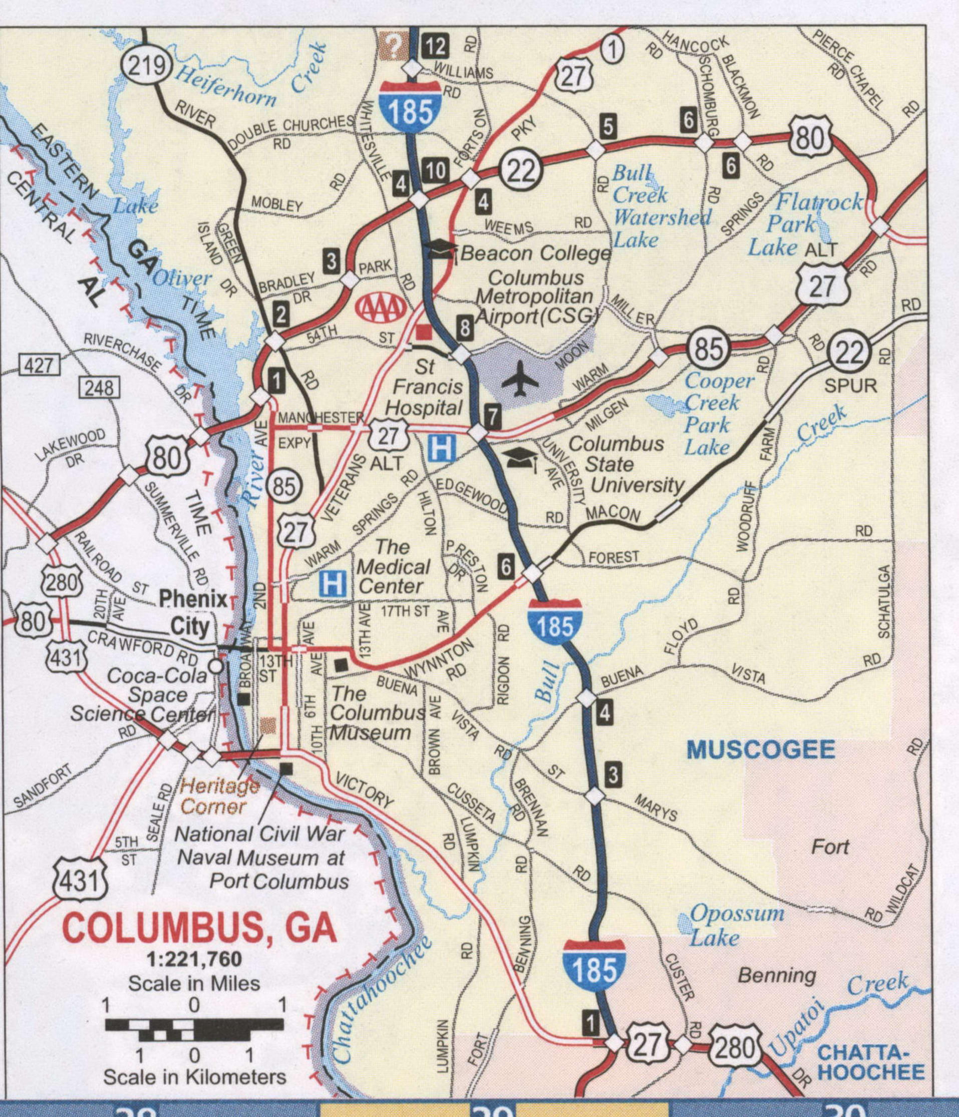 Columbus GA road map