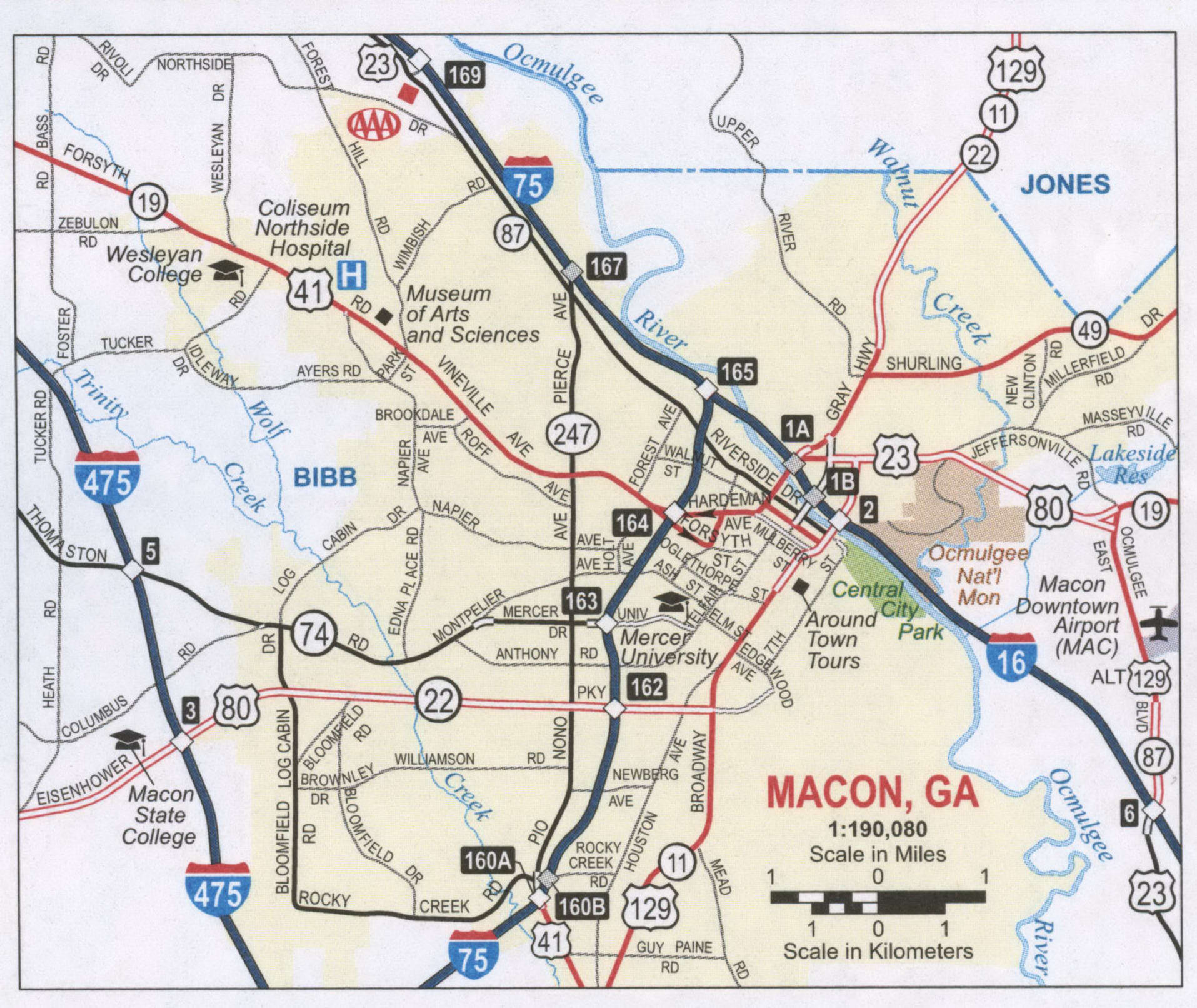 Macon GA road map