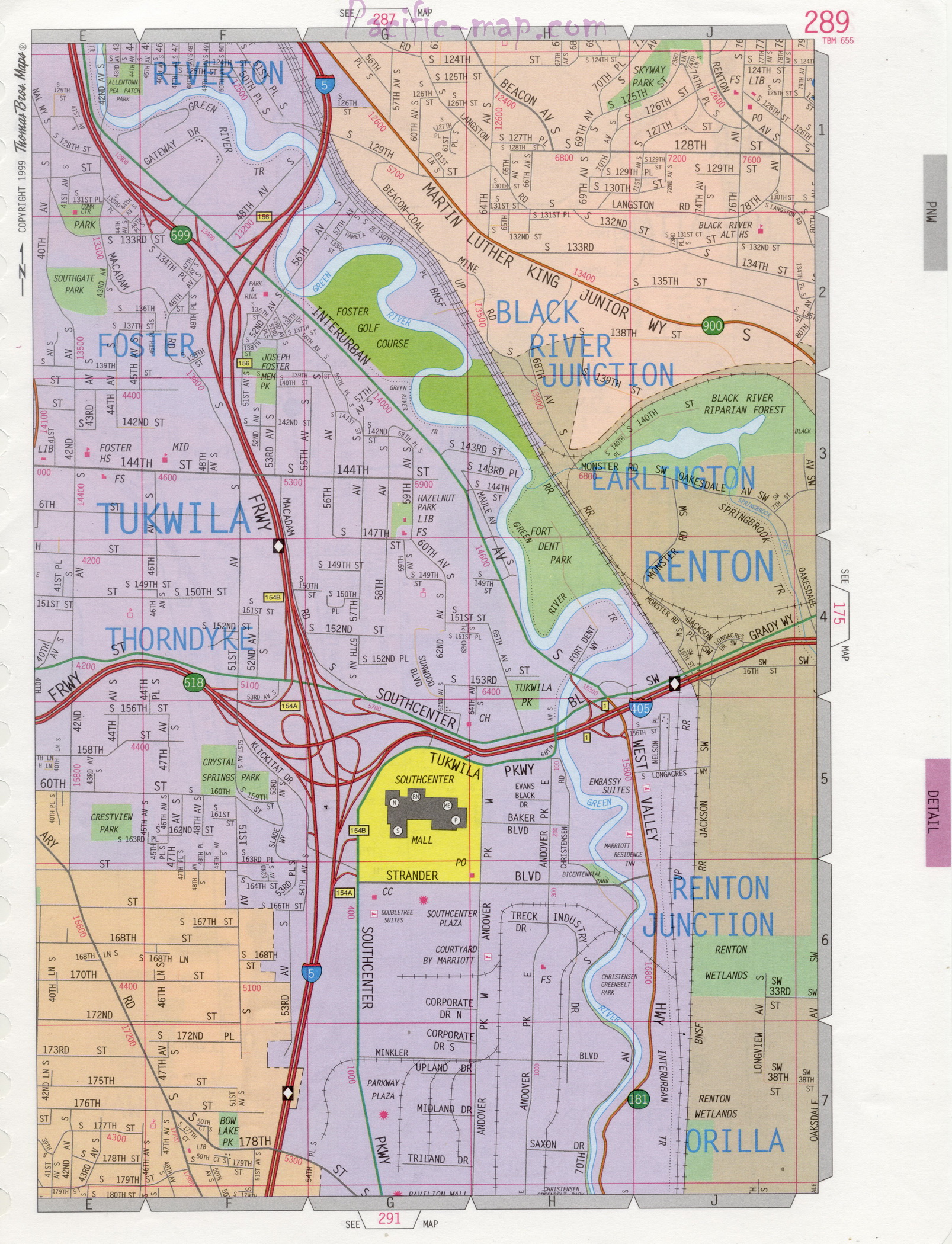 Map Of Renton City Detailed Map Highways Streets Shopping Centers