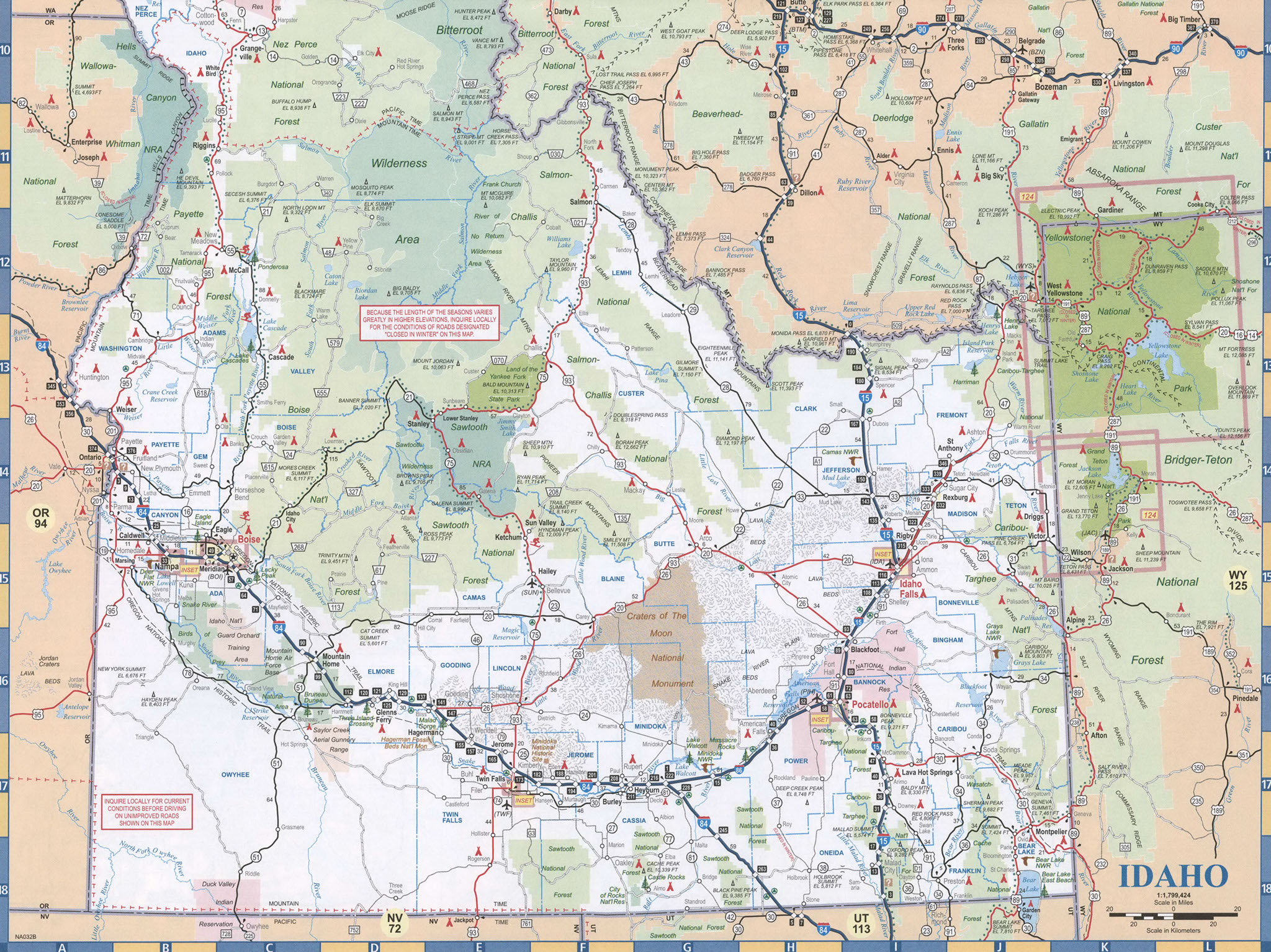 Map Of Idaho Roads And Highwayslarge Detailed Map Of Idaho With Cities ...