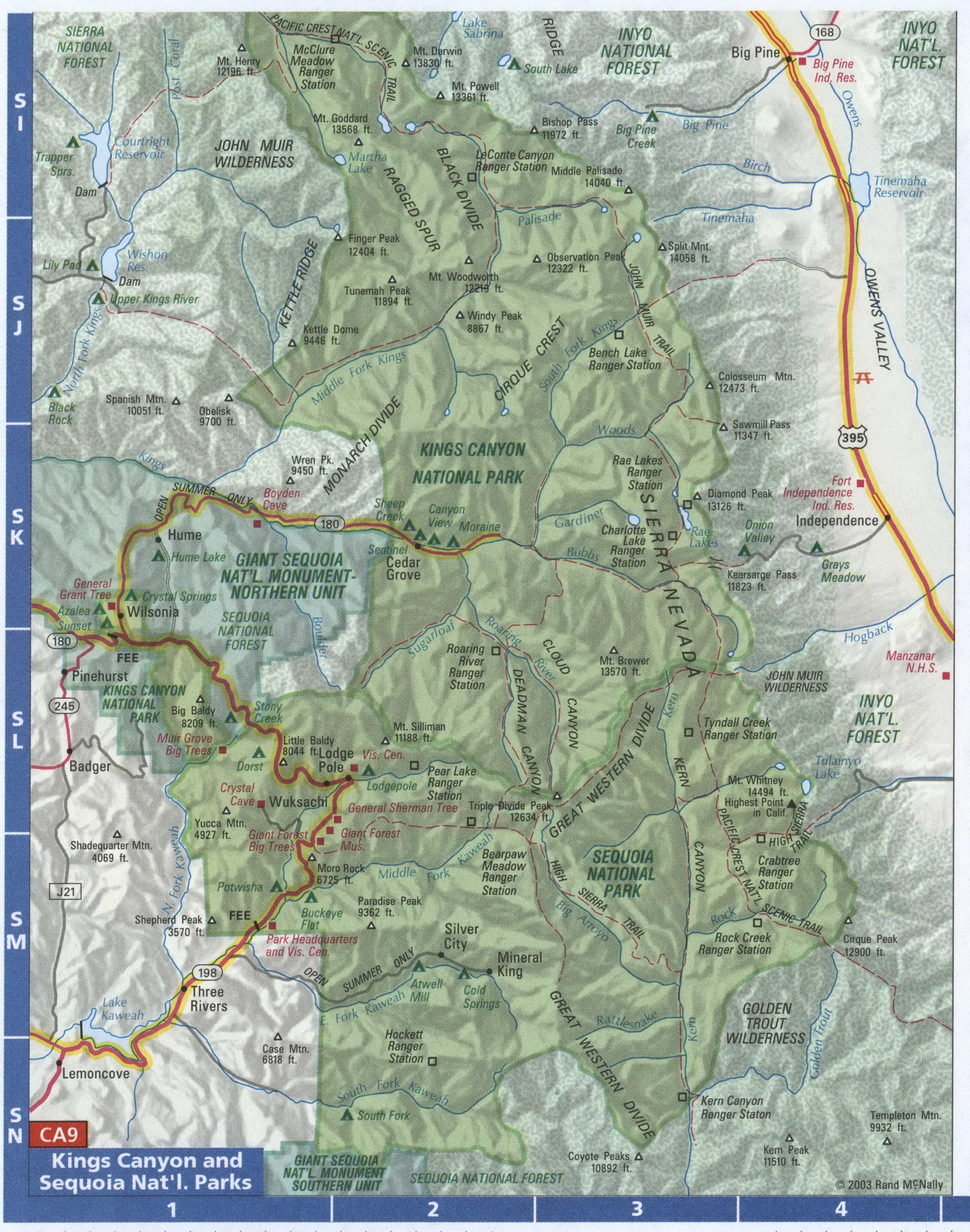 Kings Canyon map