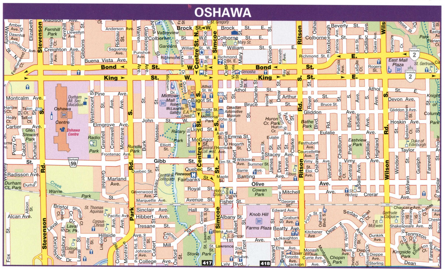 Oshawa road map