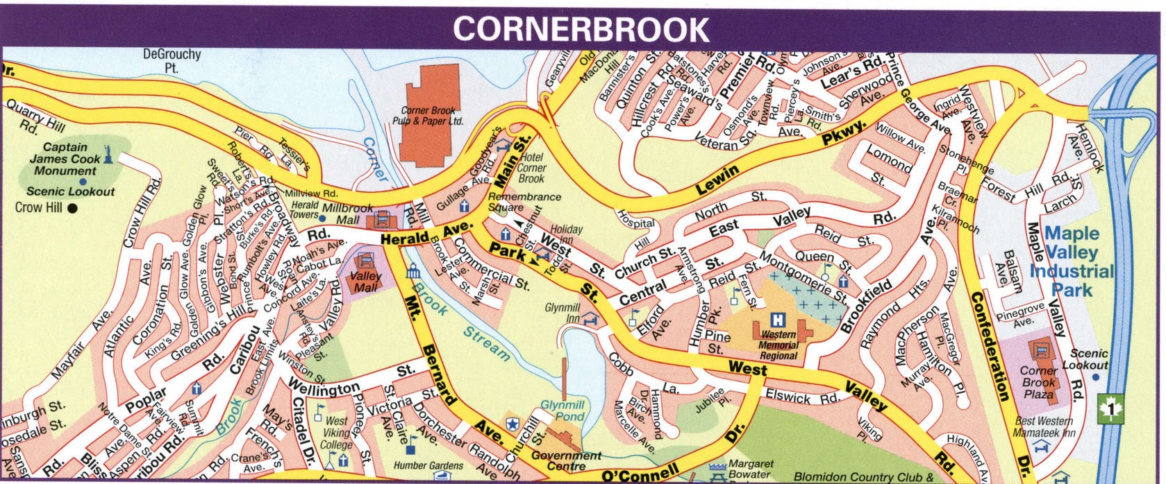 Cornnerbrook road map