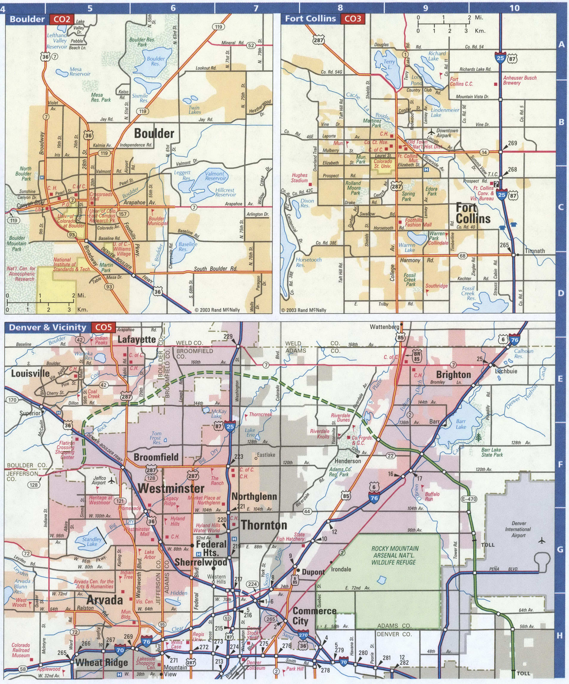 Colorado cities map