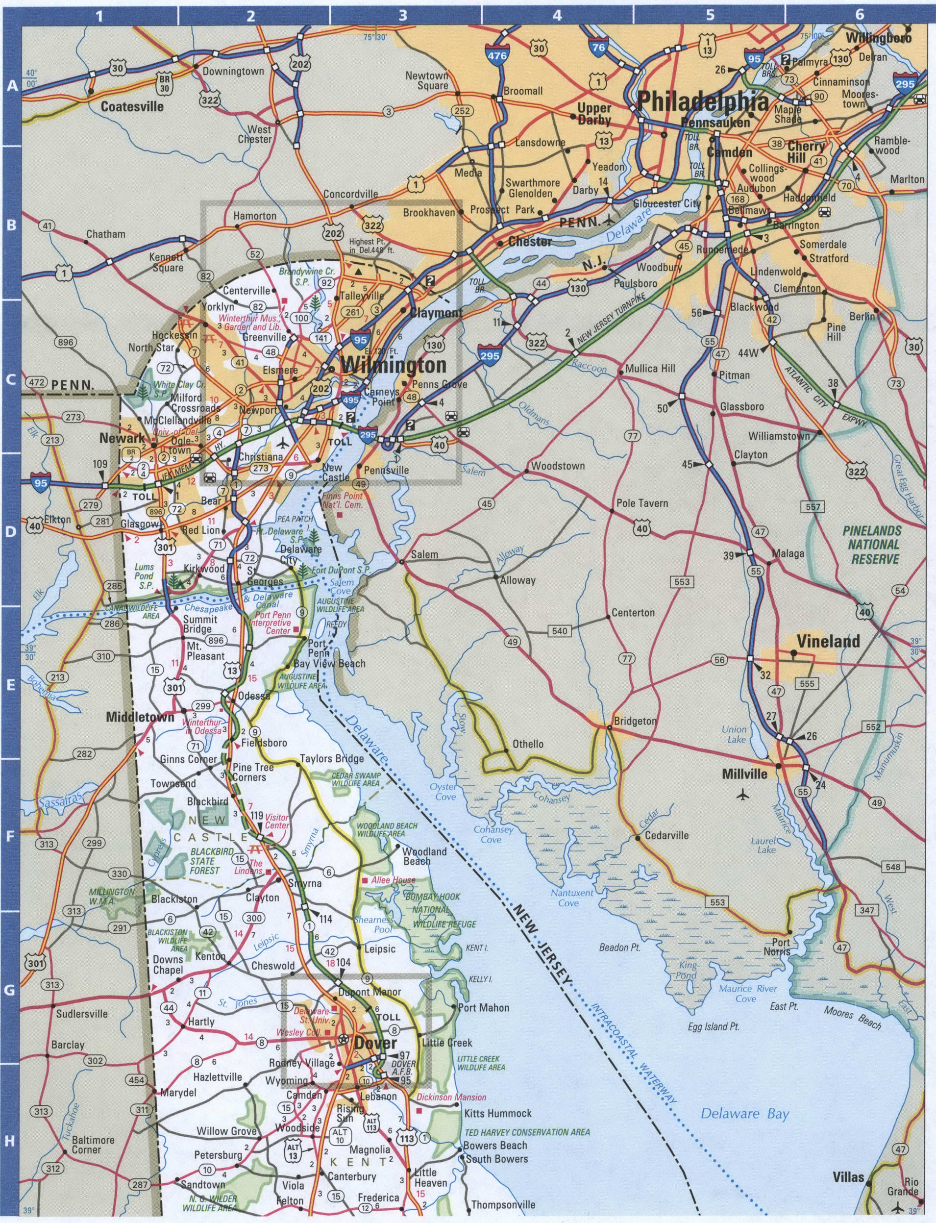 Delaware Road Map De Road Map Delaware Highway Map vrogue co