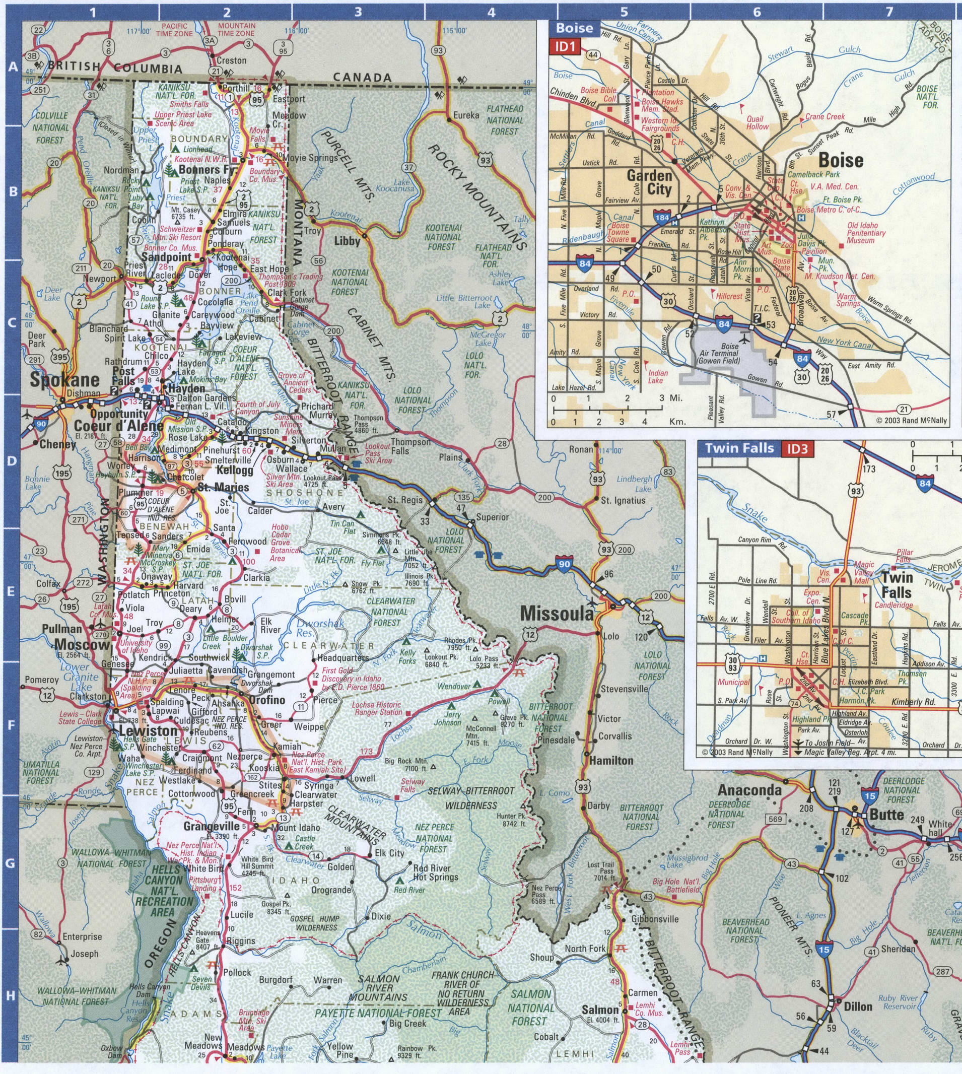 North Idaho map