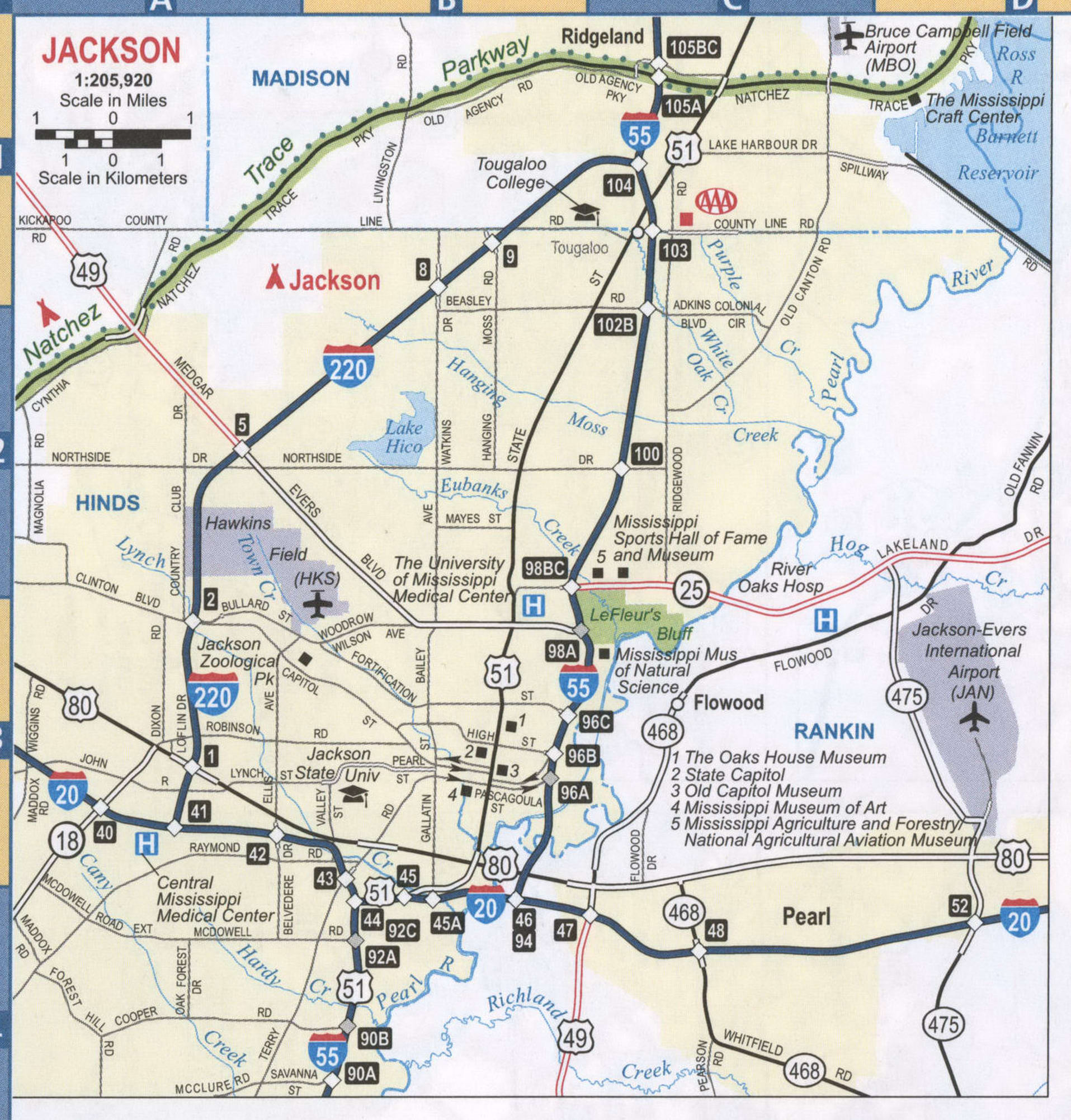 Jackson MS road map