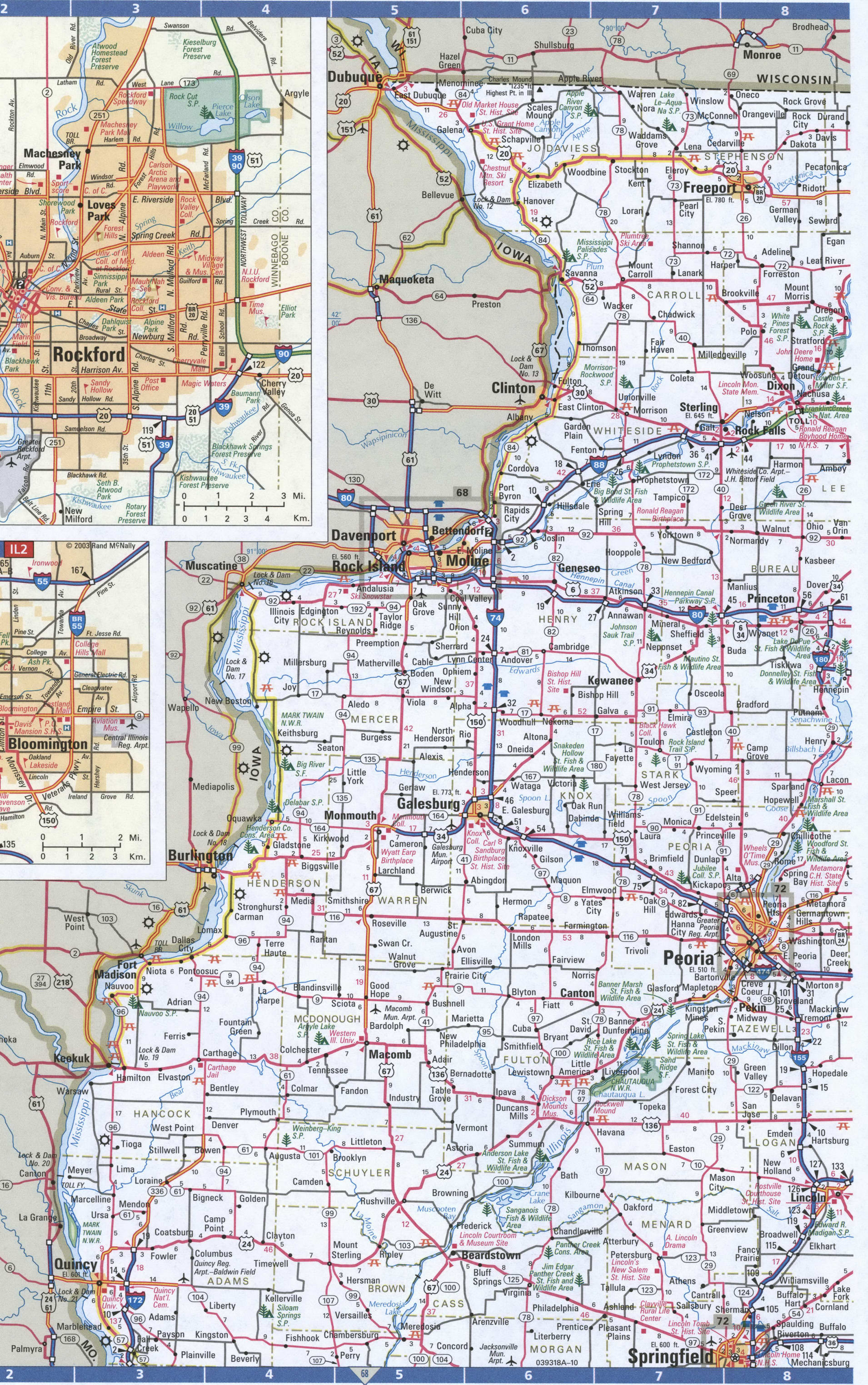 Northwest Illinois map