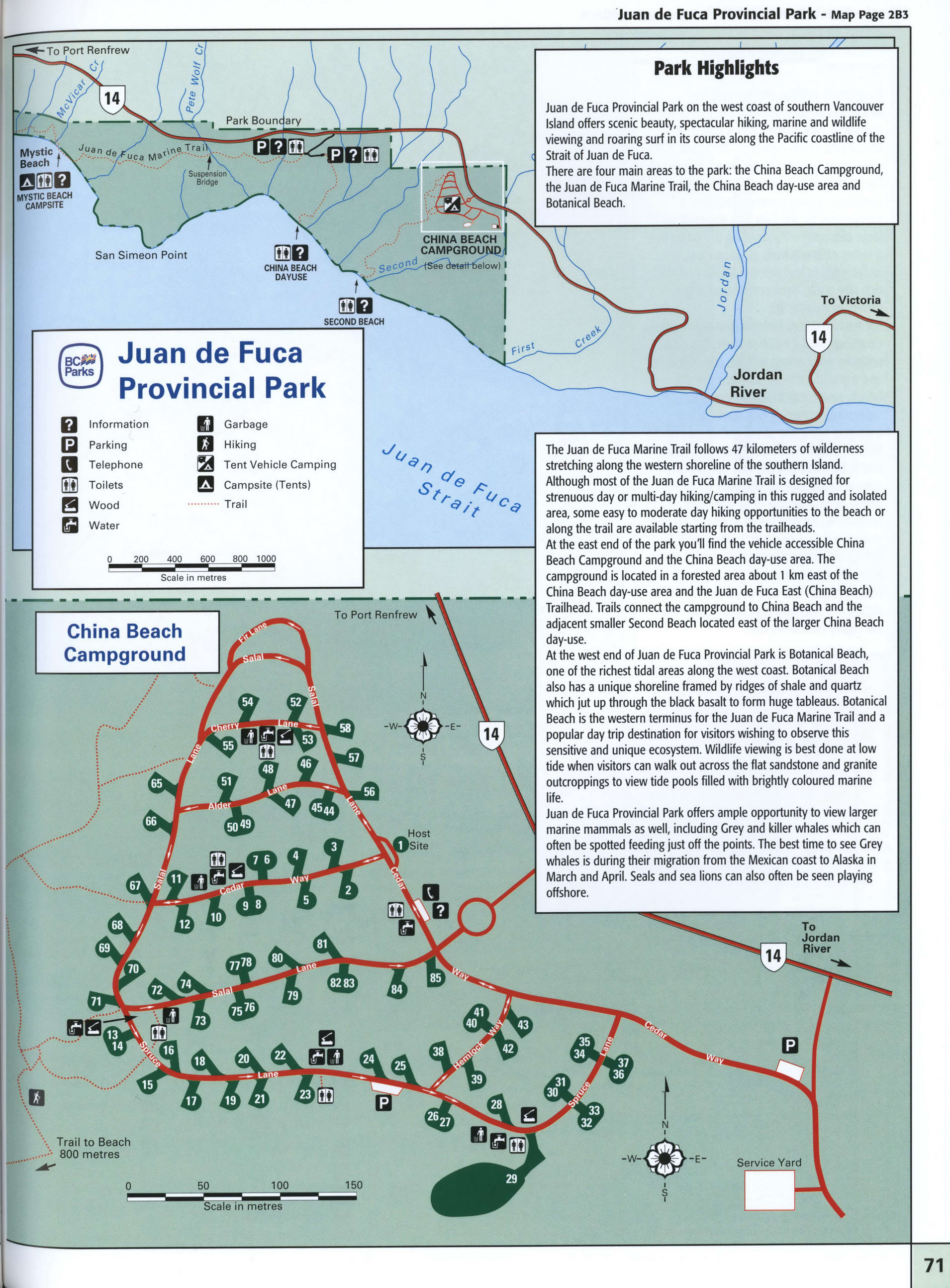 map of Juan de Fuca Provincial Park