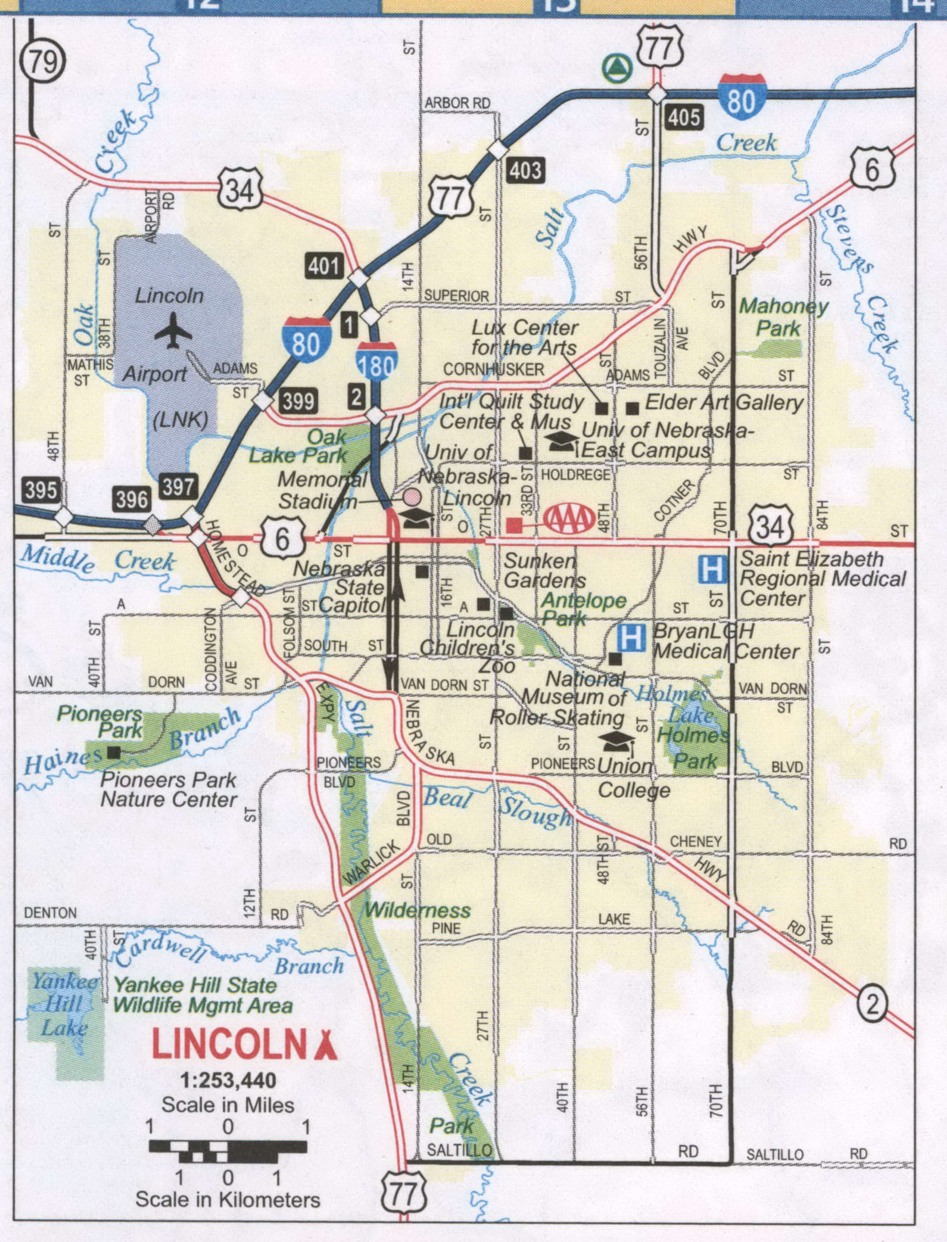Linkoln NE road map
