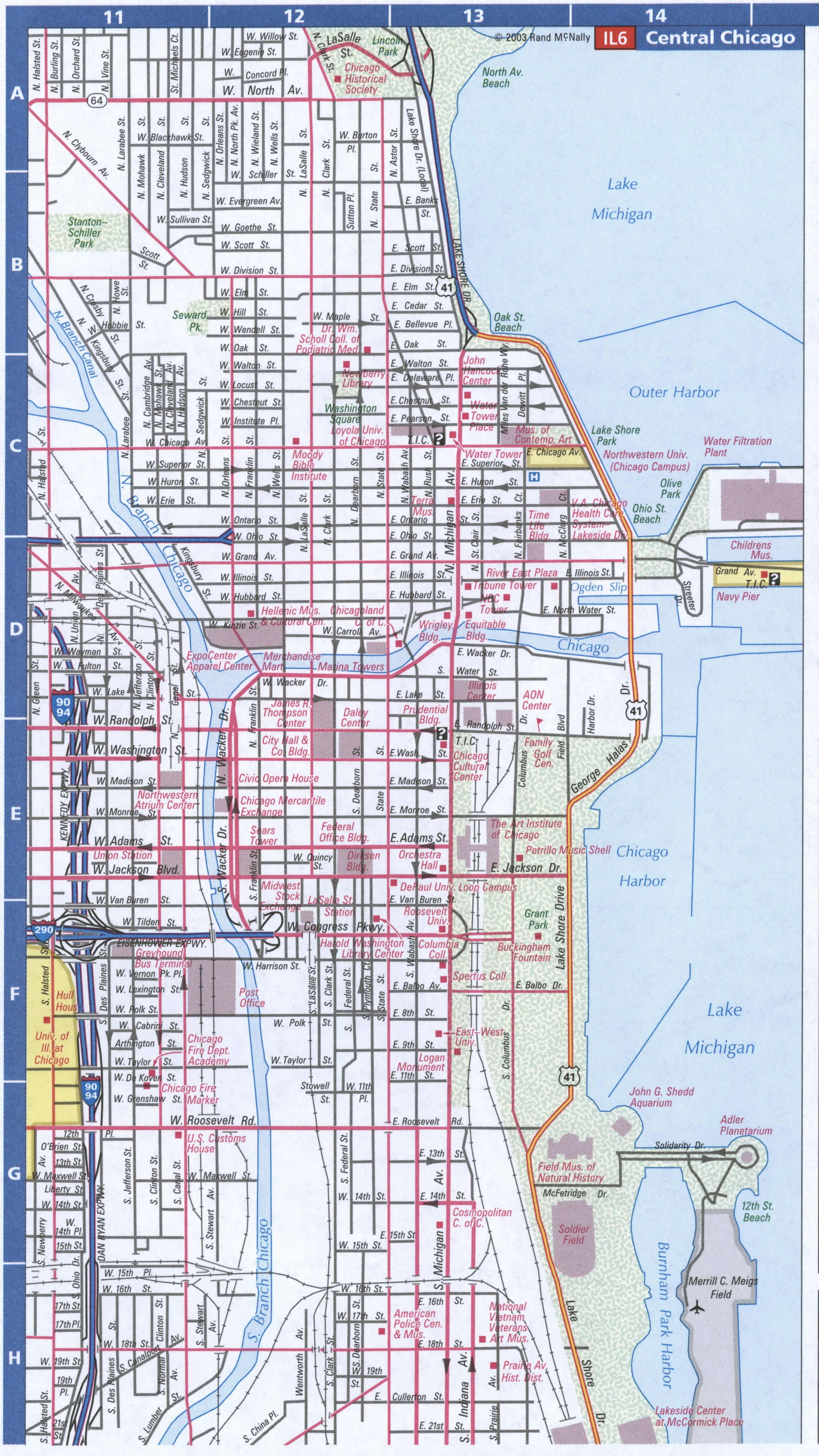 Chicago Central road map