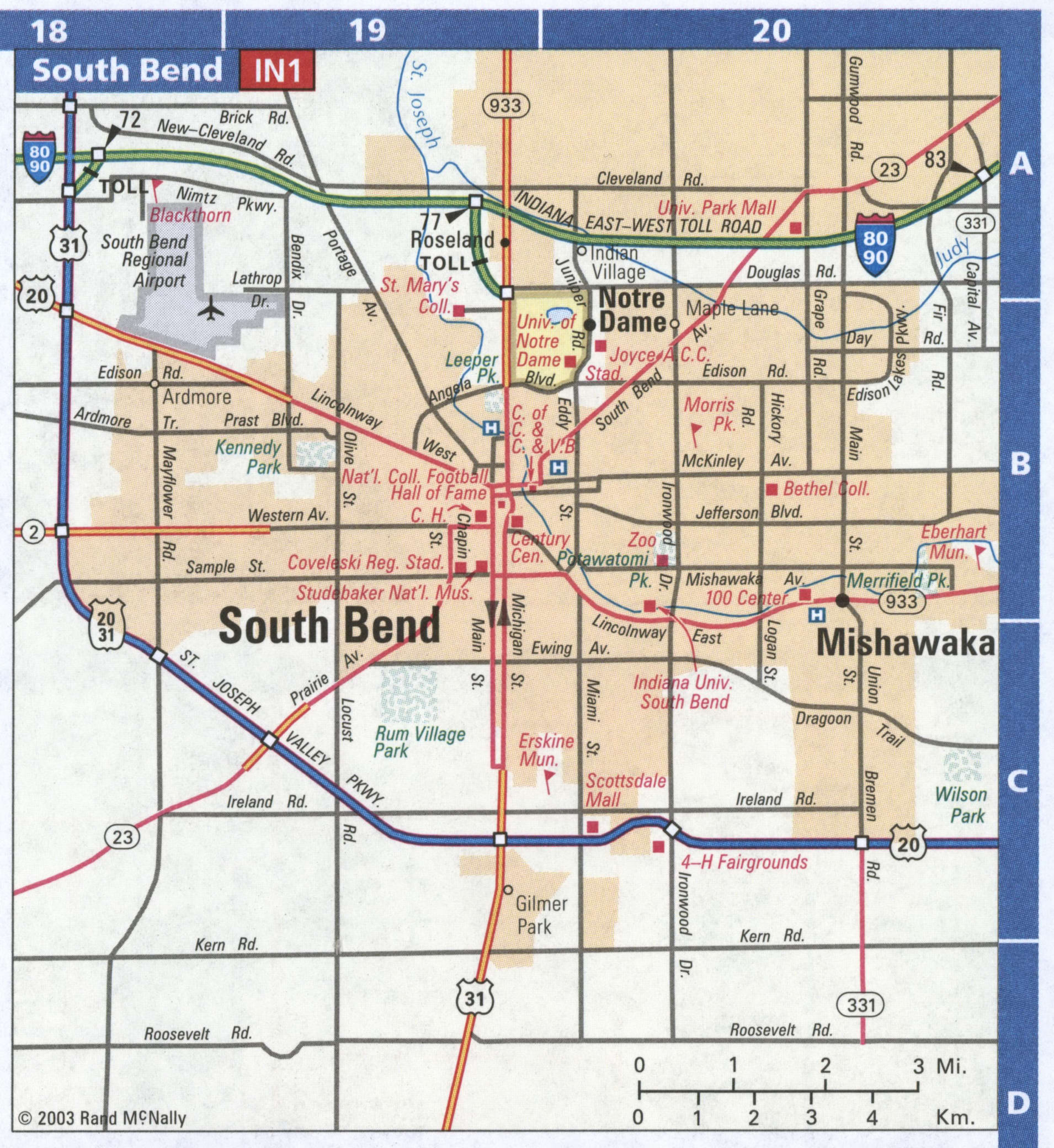 South Bend road map