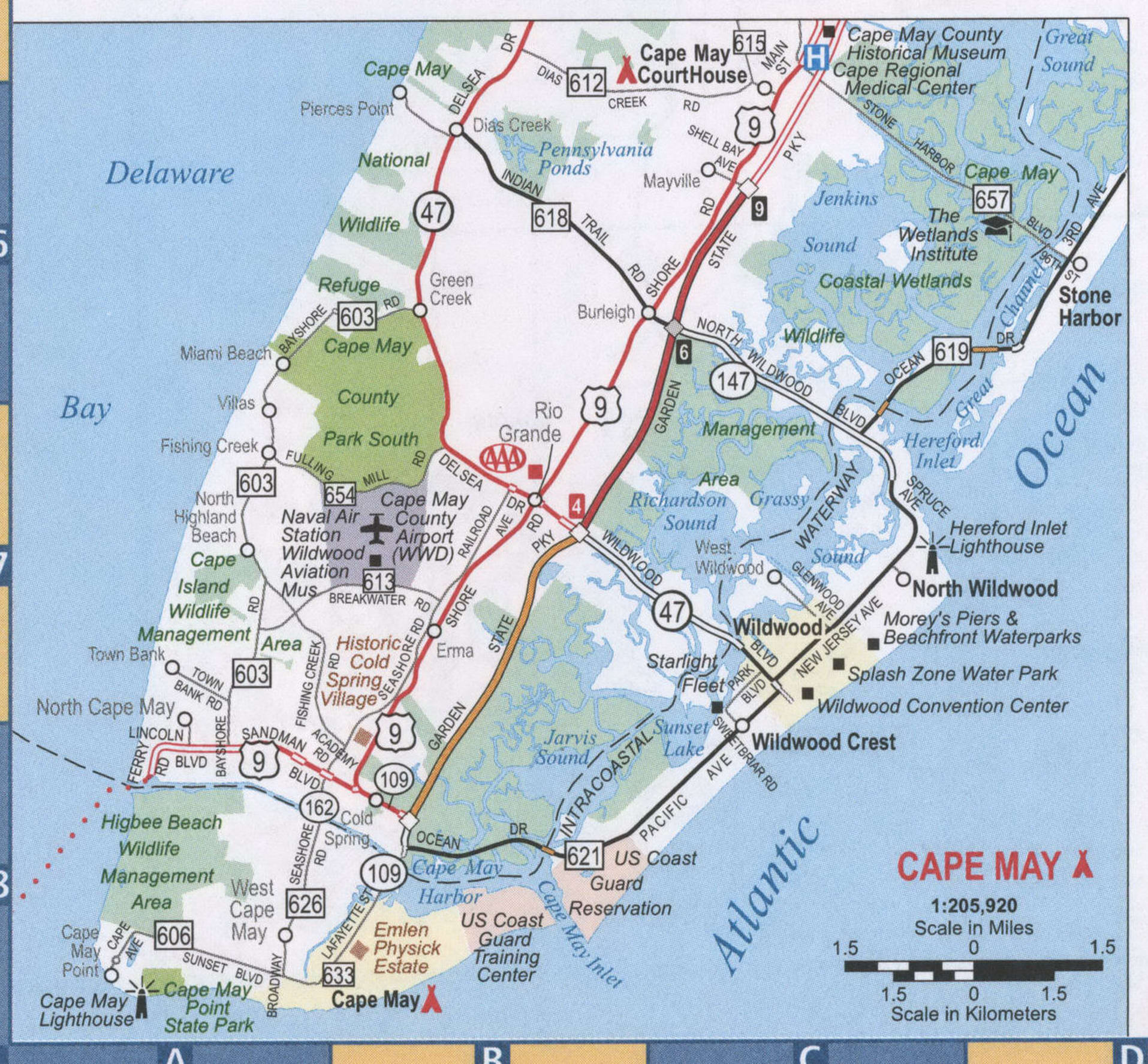 Cape May NJ road map