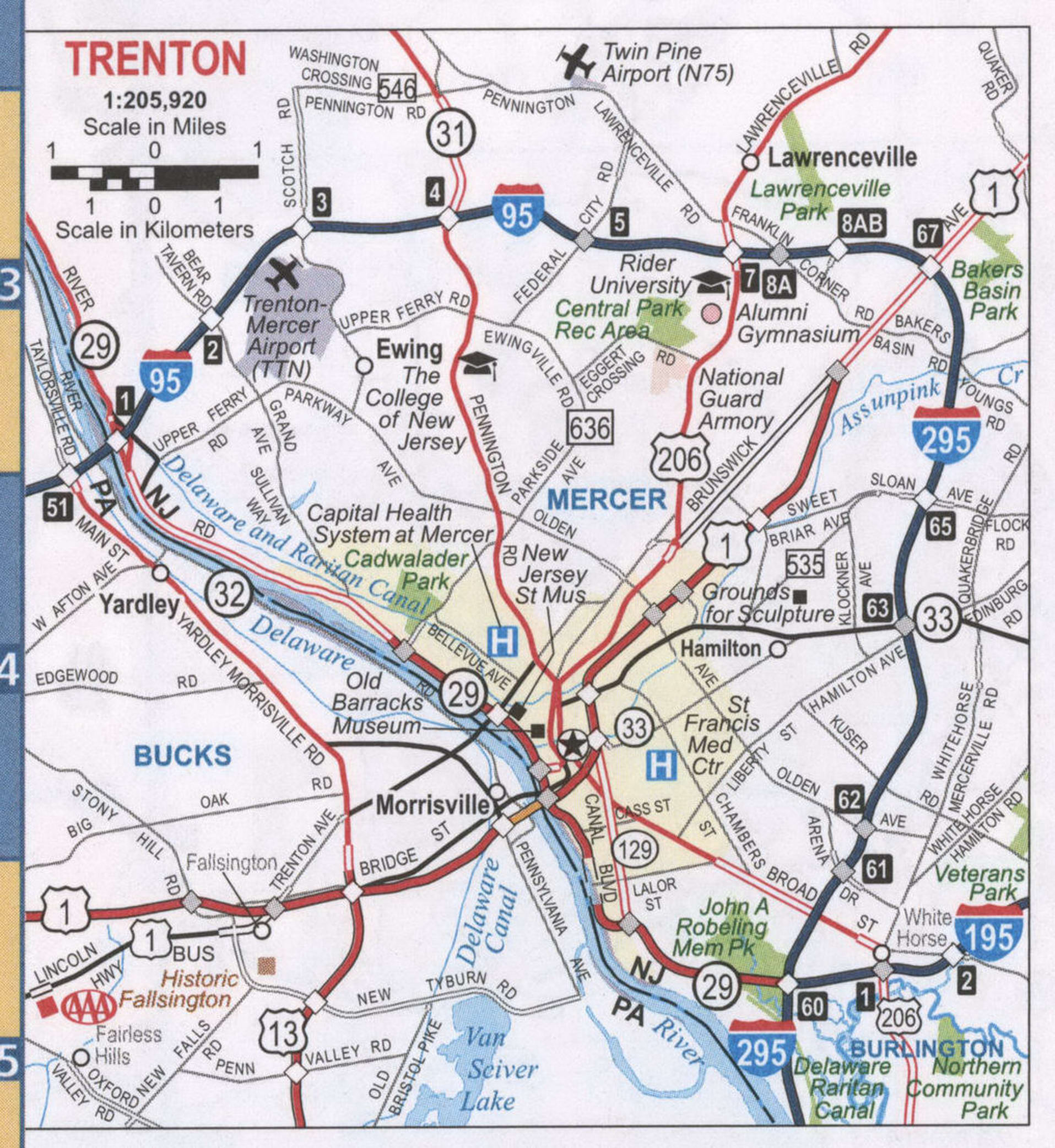 Trenton NJ road map