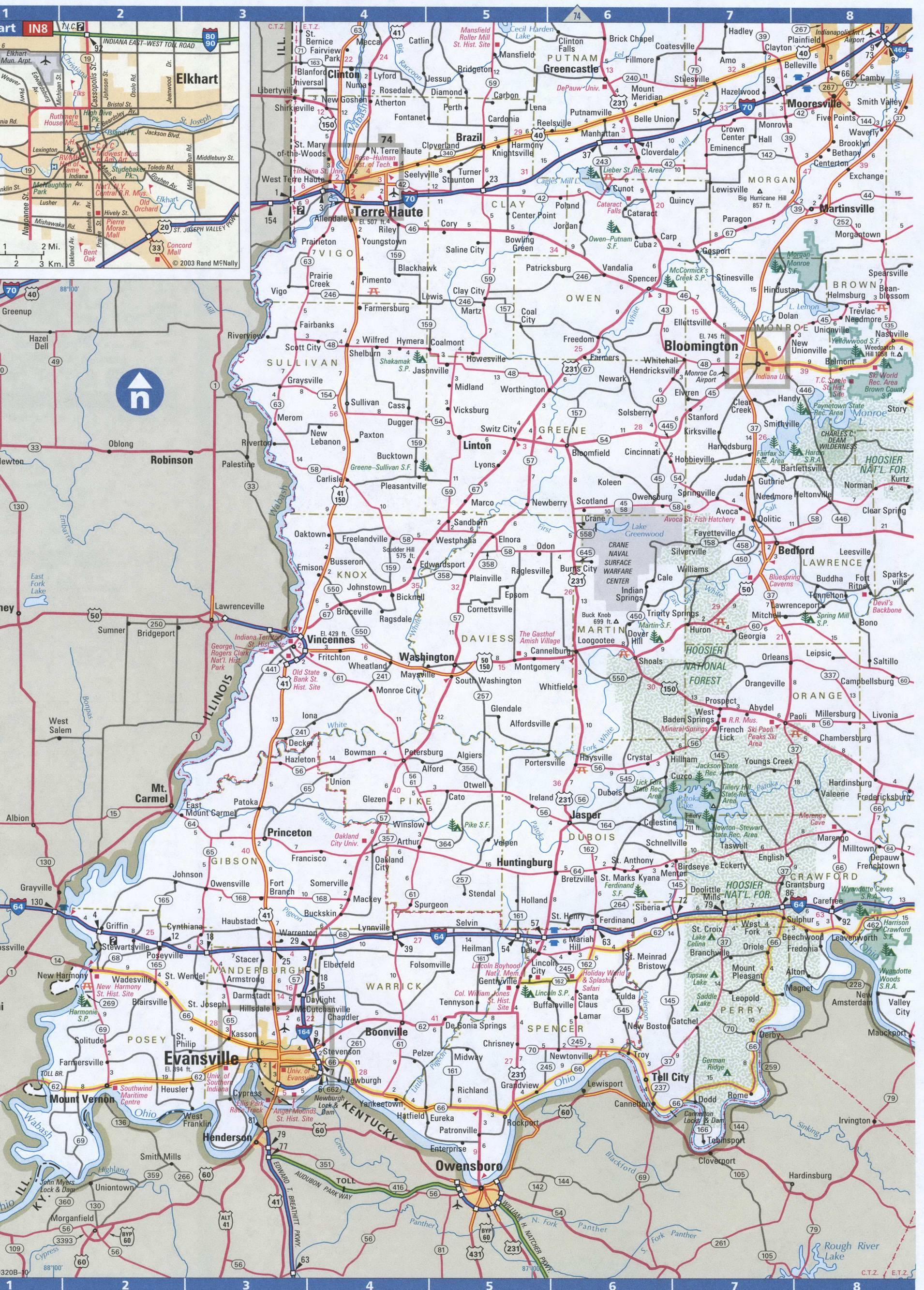 SouthWest Indiana map