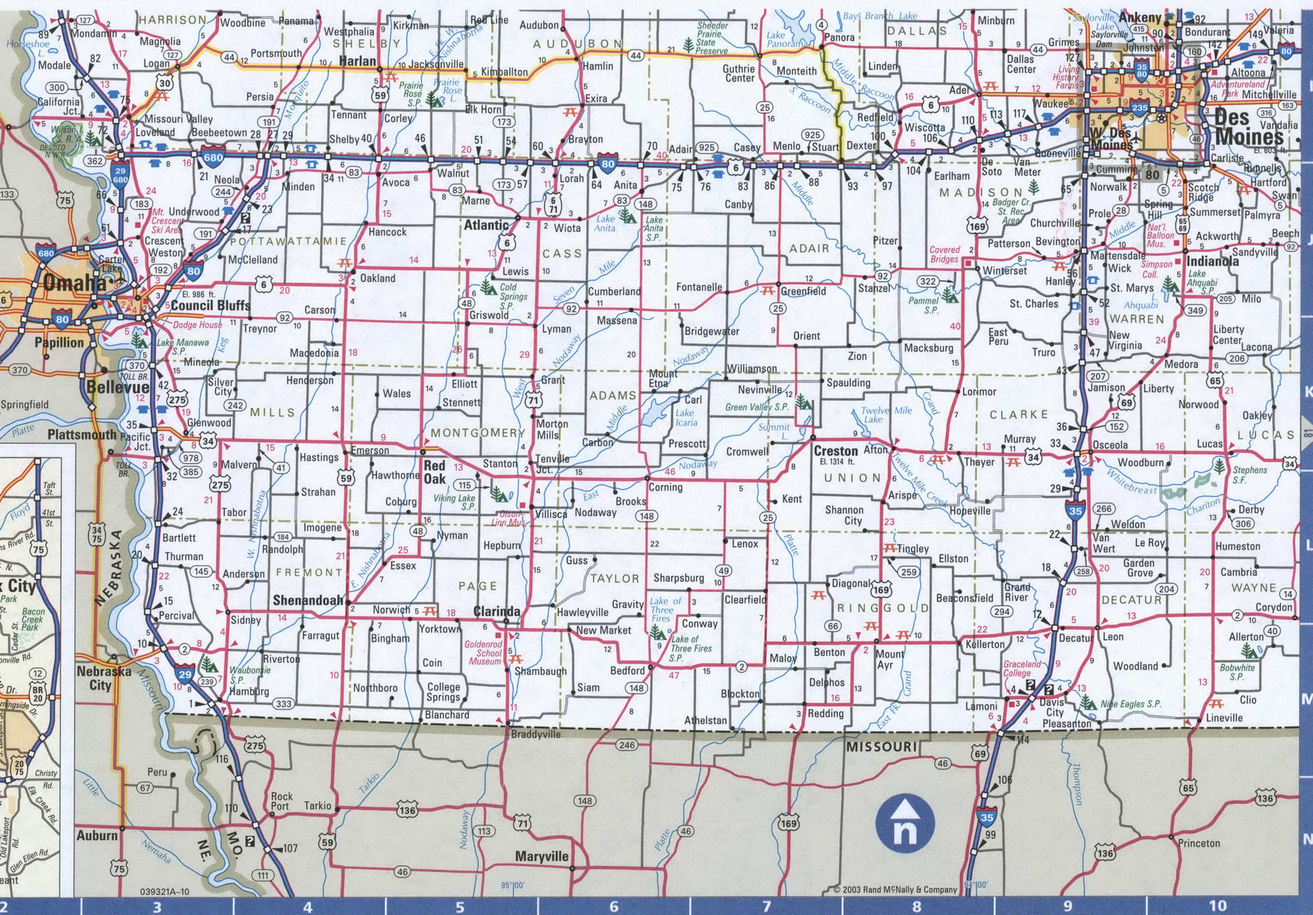 SouthWest Iowa map