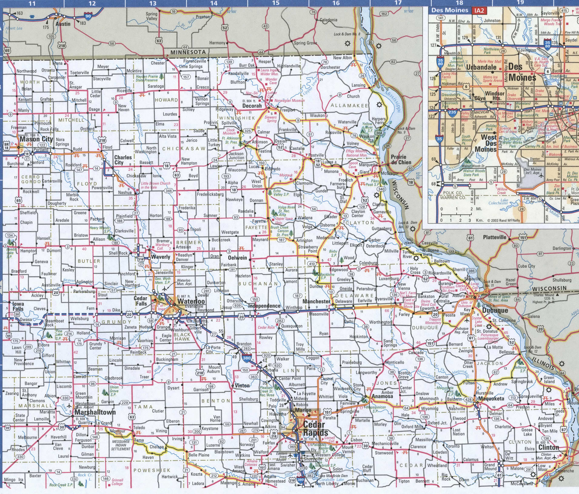NorthEast Iowa map