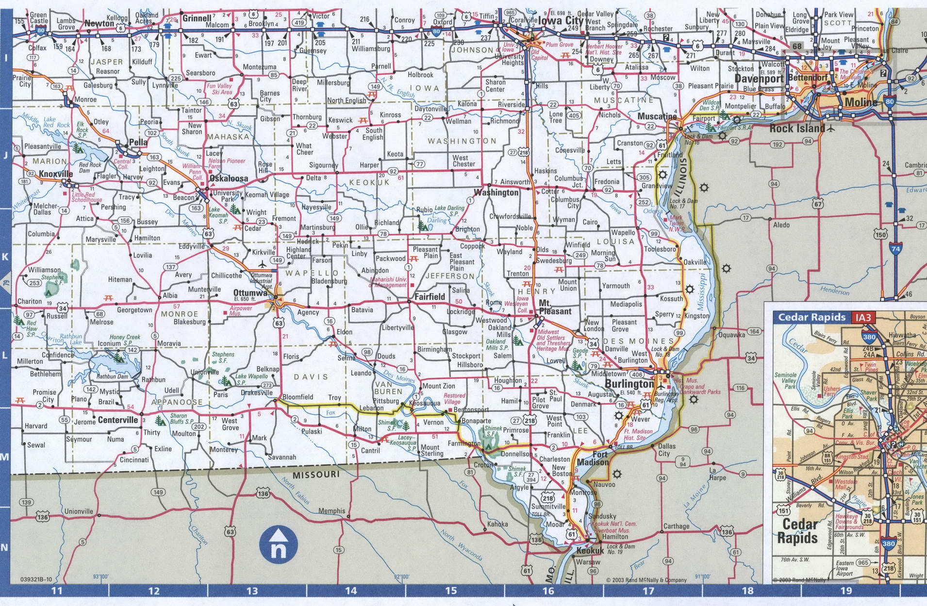 SouthEast Iowa map