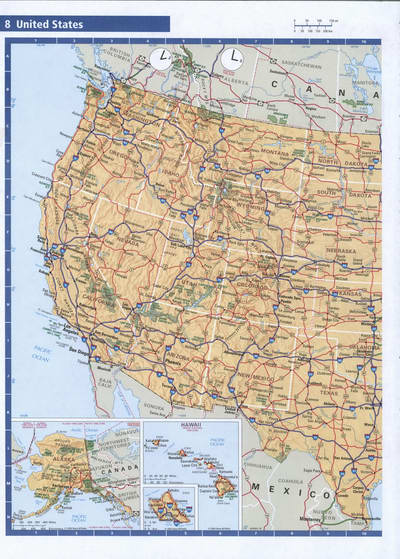 Map Pacific coast USA
