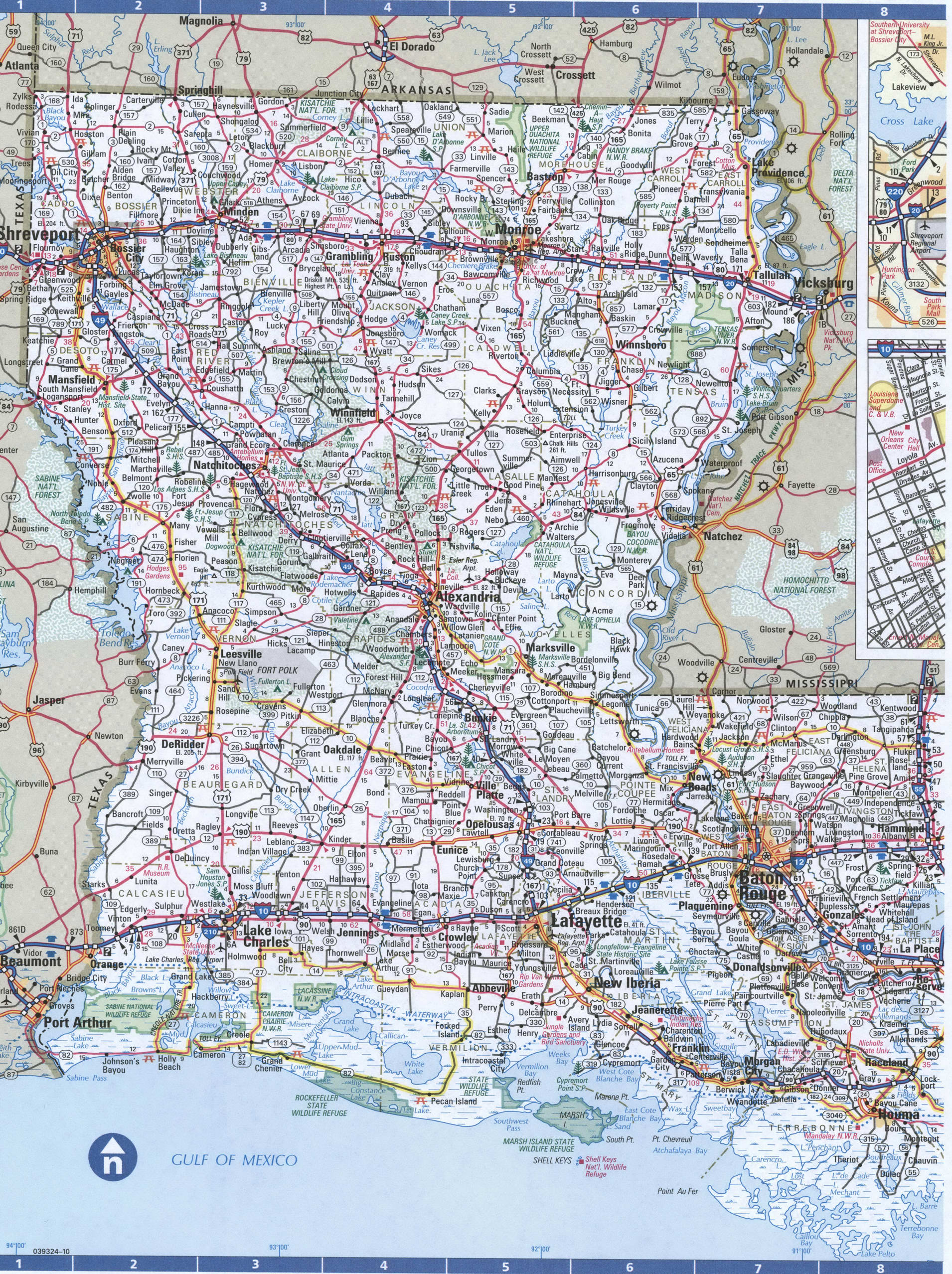 Western Louisiana map