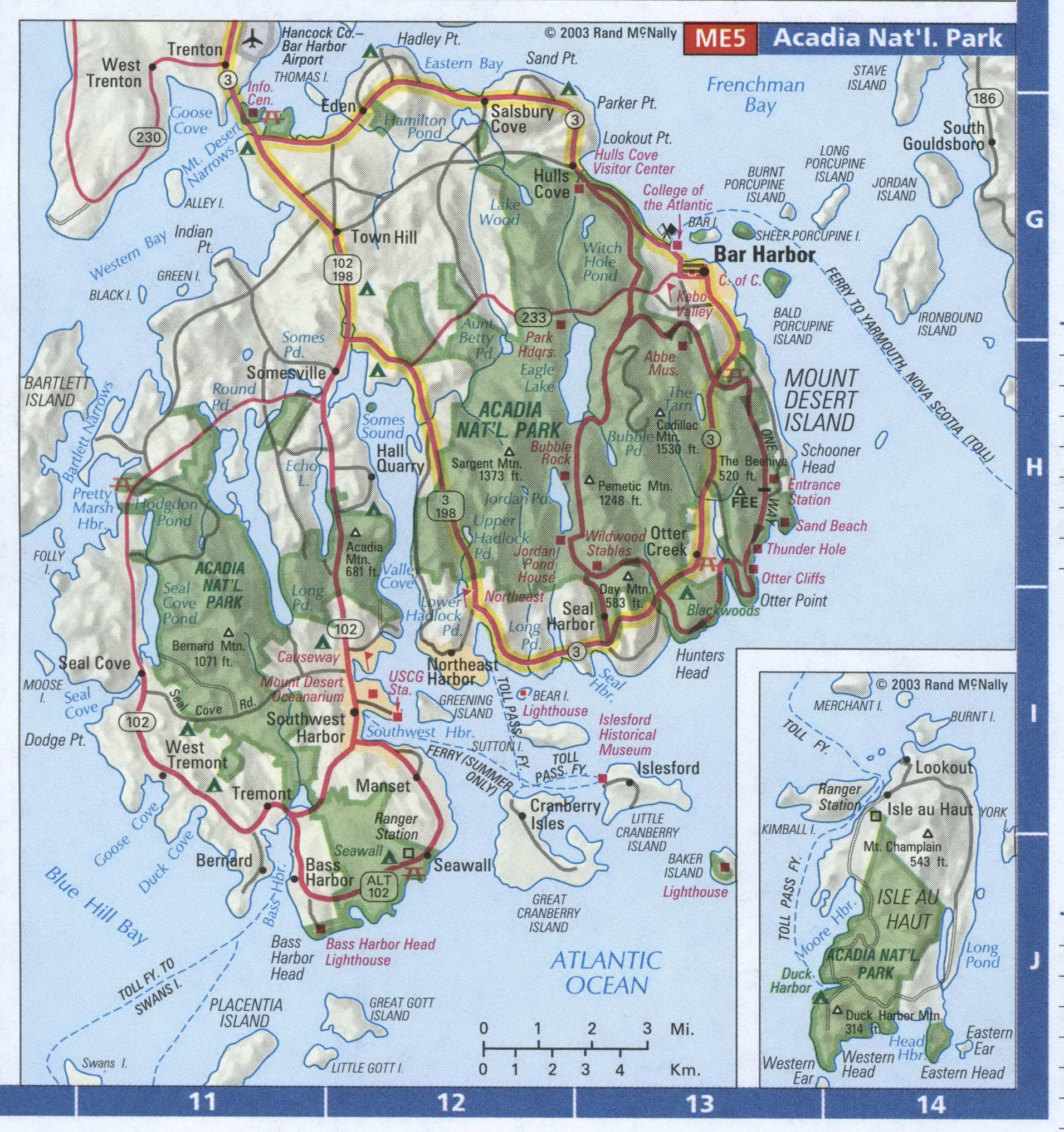 Map of Acadia National Park