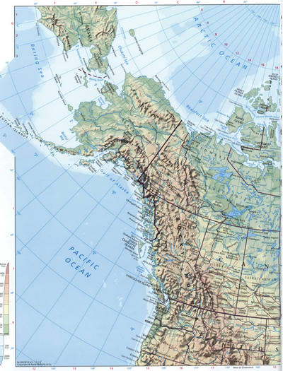 Map Pacific coast Canada