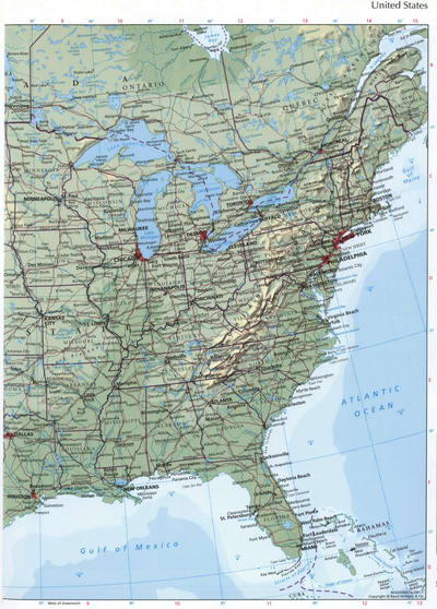 Map Atlantic coast USA