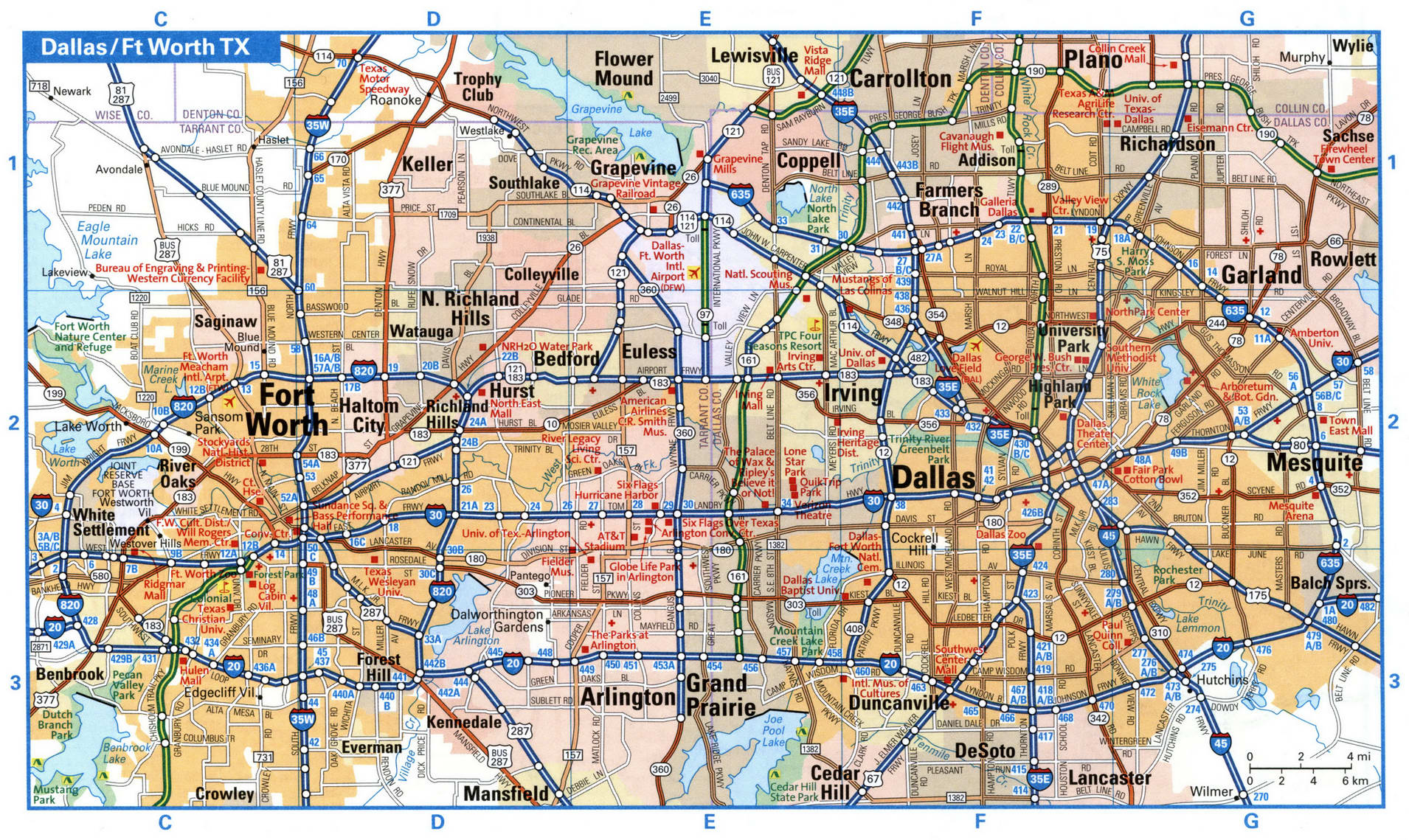 Dallas city interstate highway map