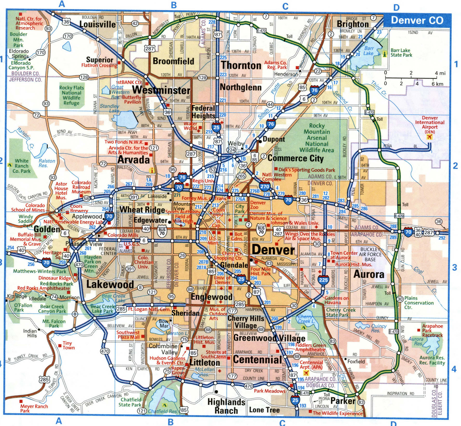 Denver city interstate highway map