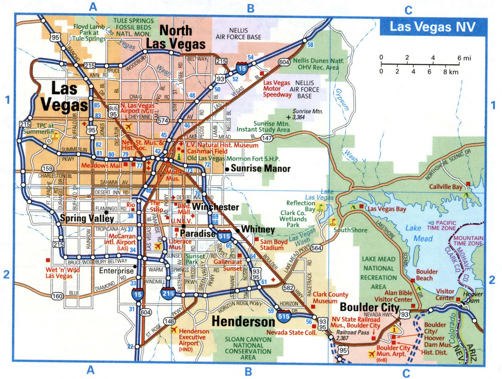 Las Vegas city interstate highway map