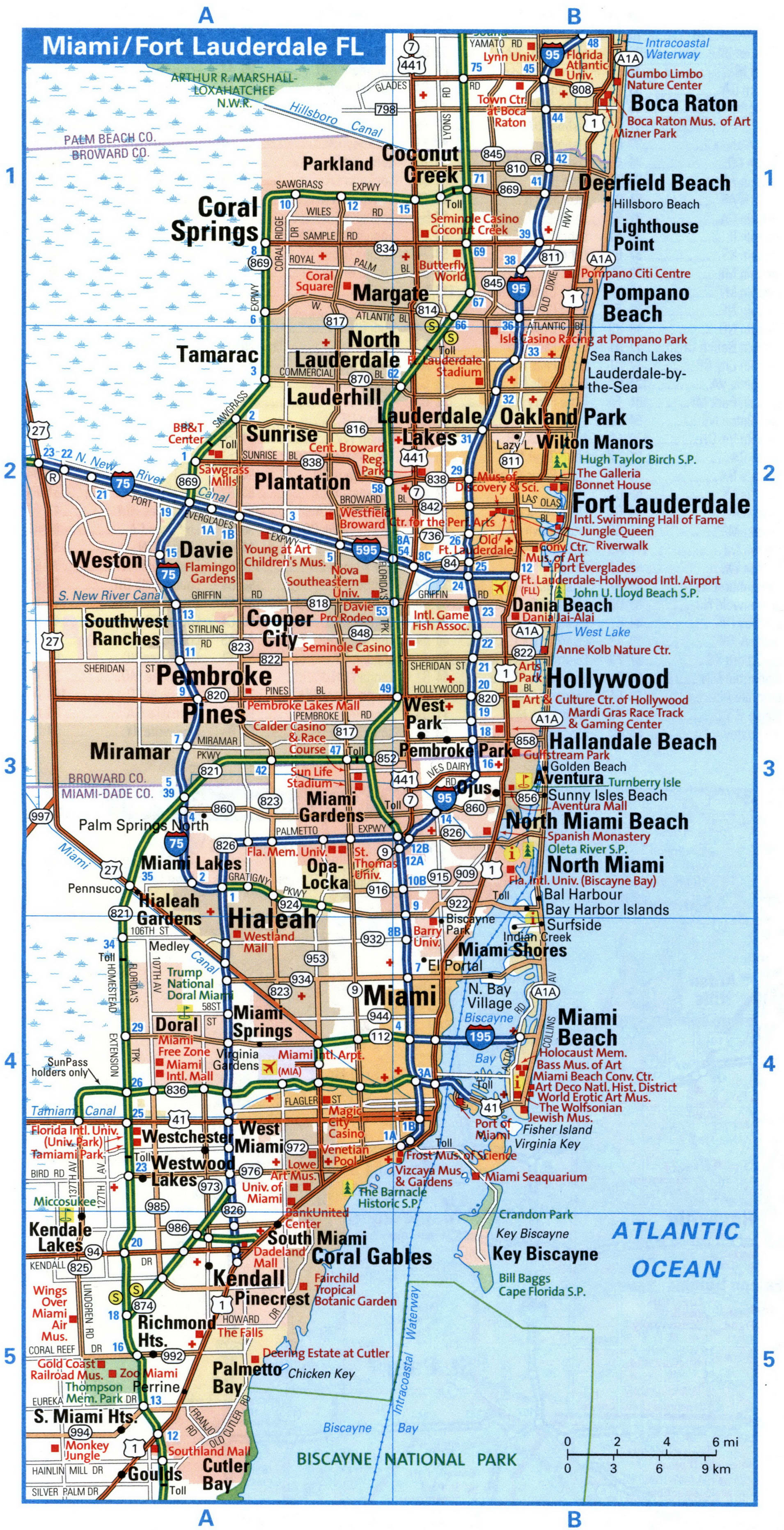 Miami city interstate highway map