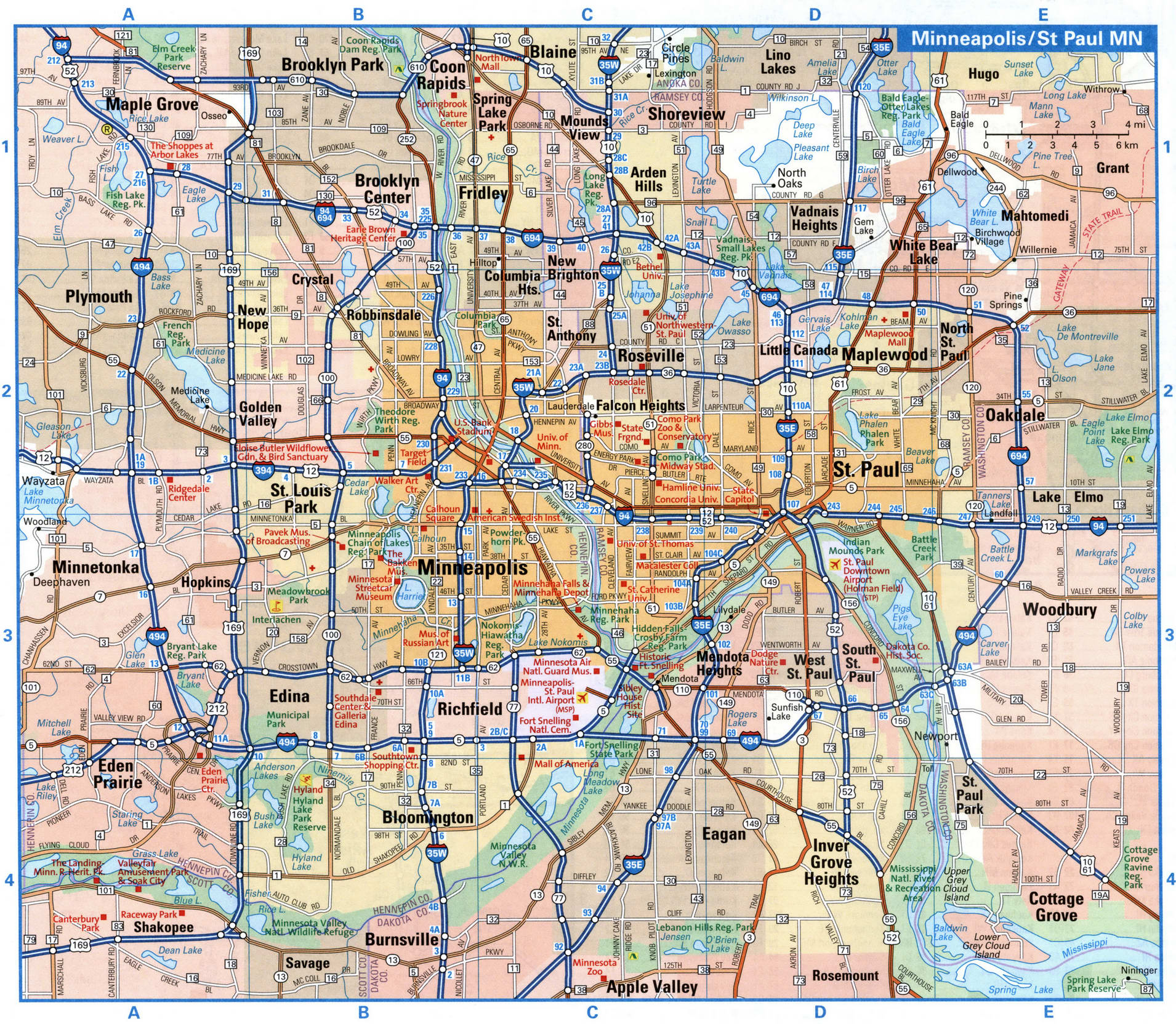 Minneapolis city interstate highway map