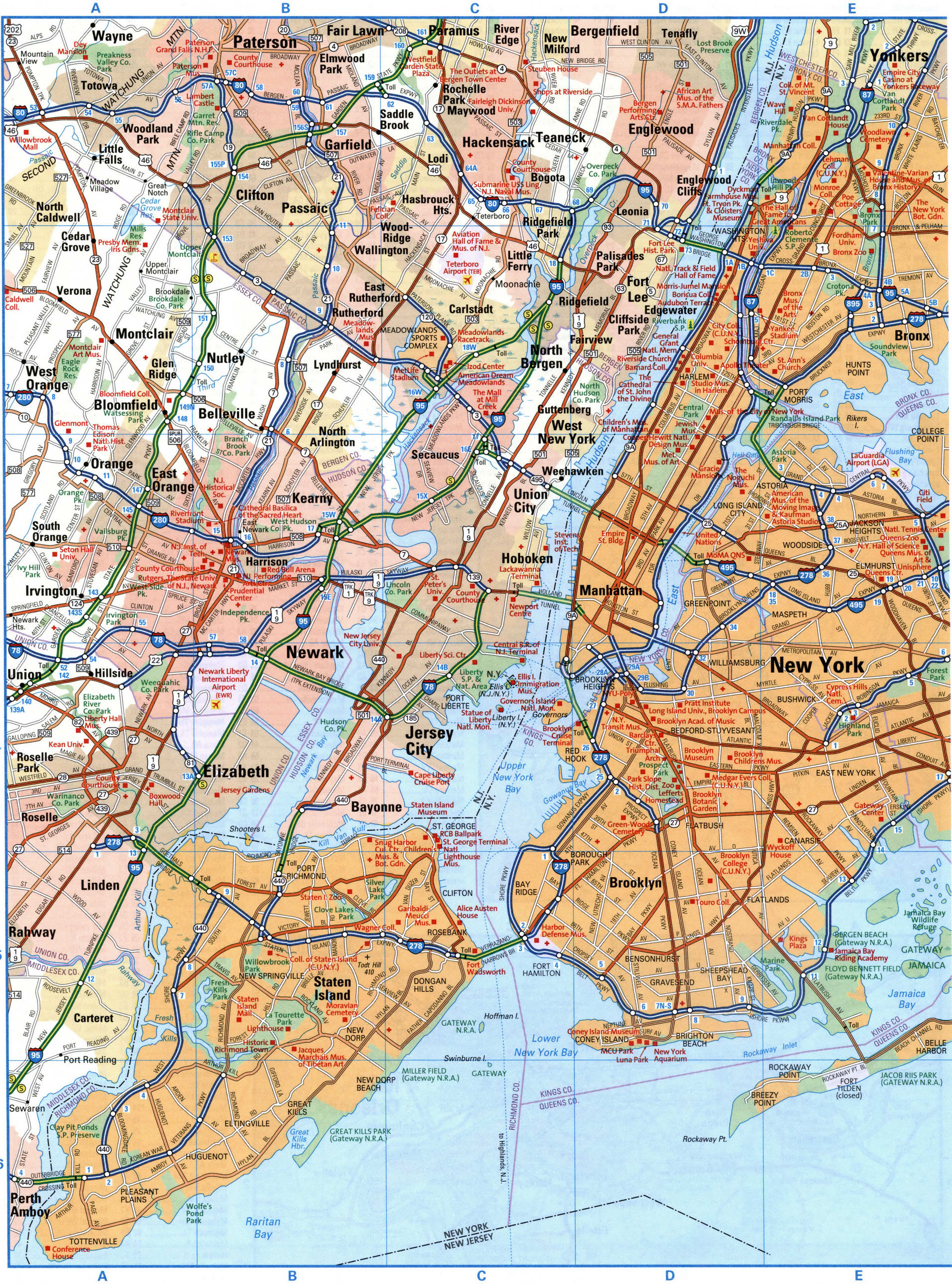 New York city interstate highway map