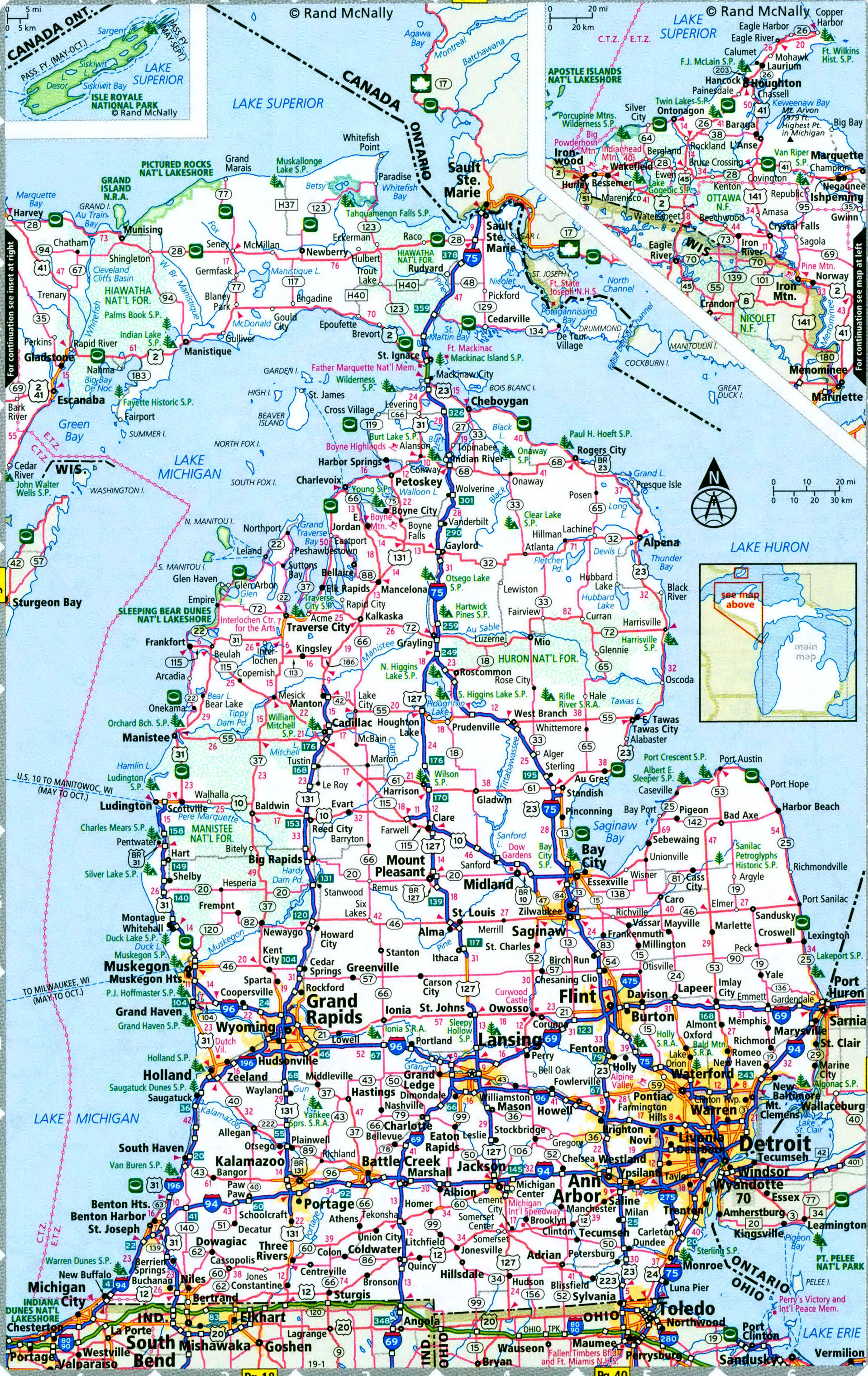 Michigan interstate highways map