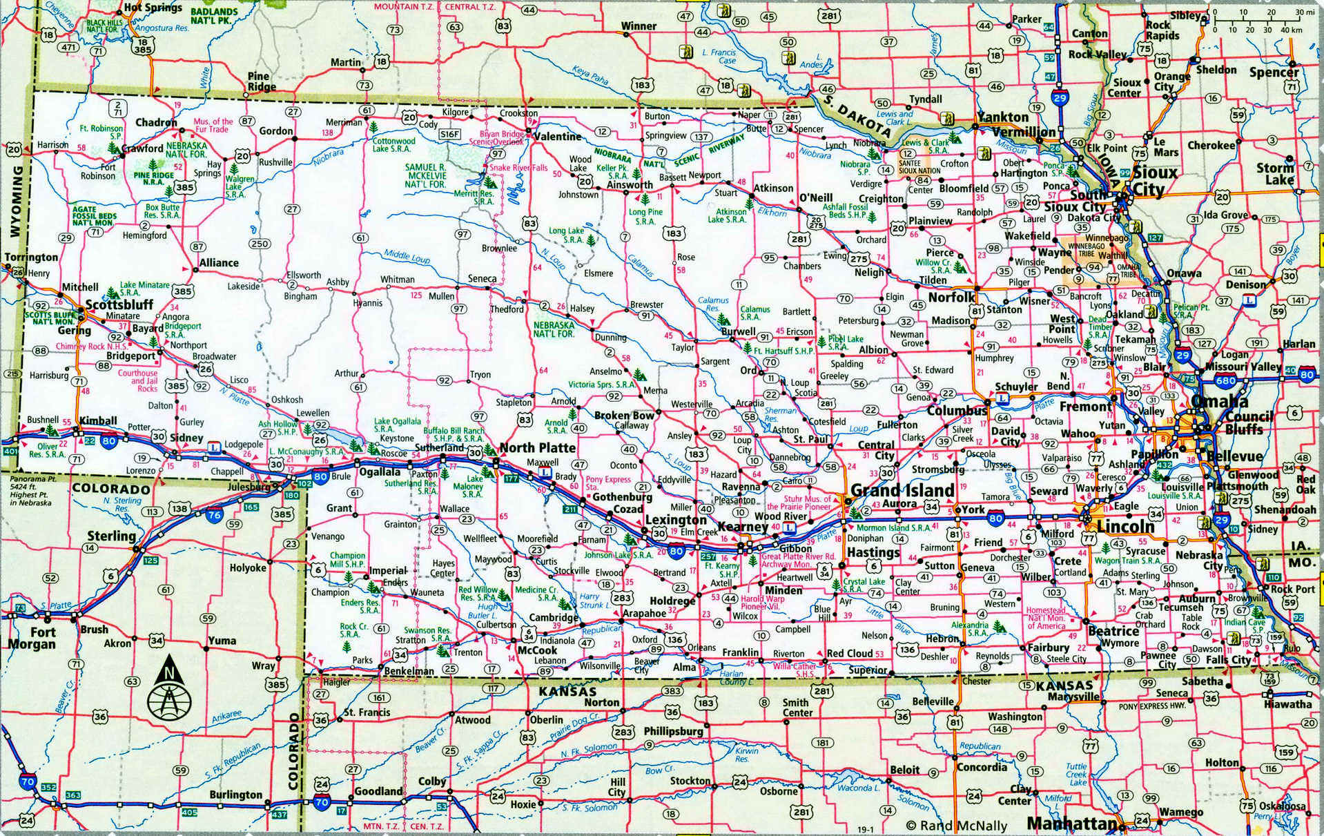 Nebraska interstate highway map