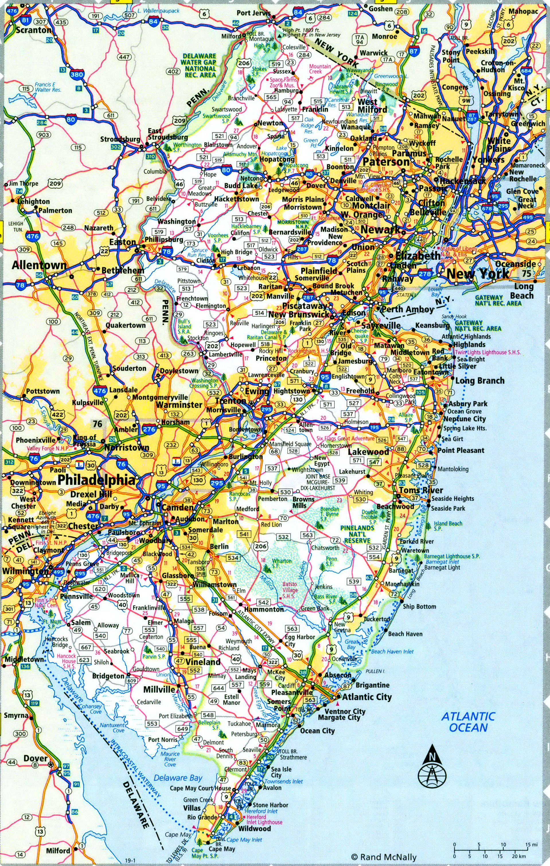 New Jersey interstate highway map I-78 I-80 I-95 I-195 road state ...