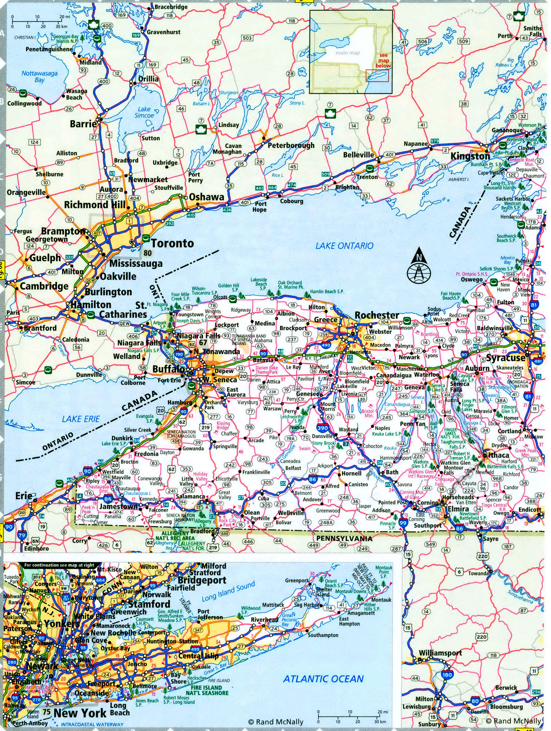 New York interstate highway map I-81 I-84 I-86 I-87 I-88 I-90 road ...