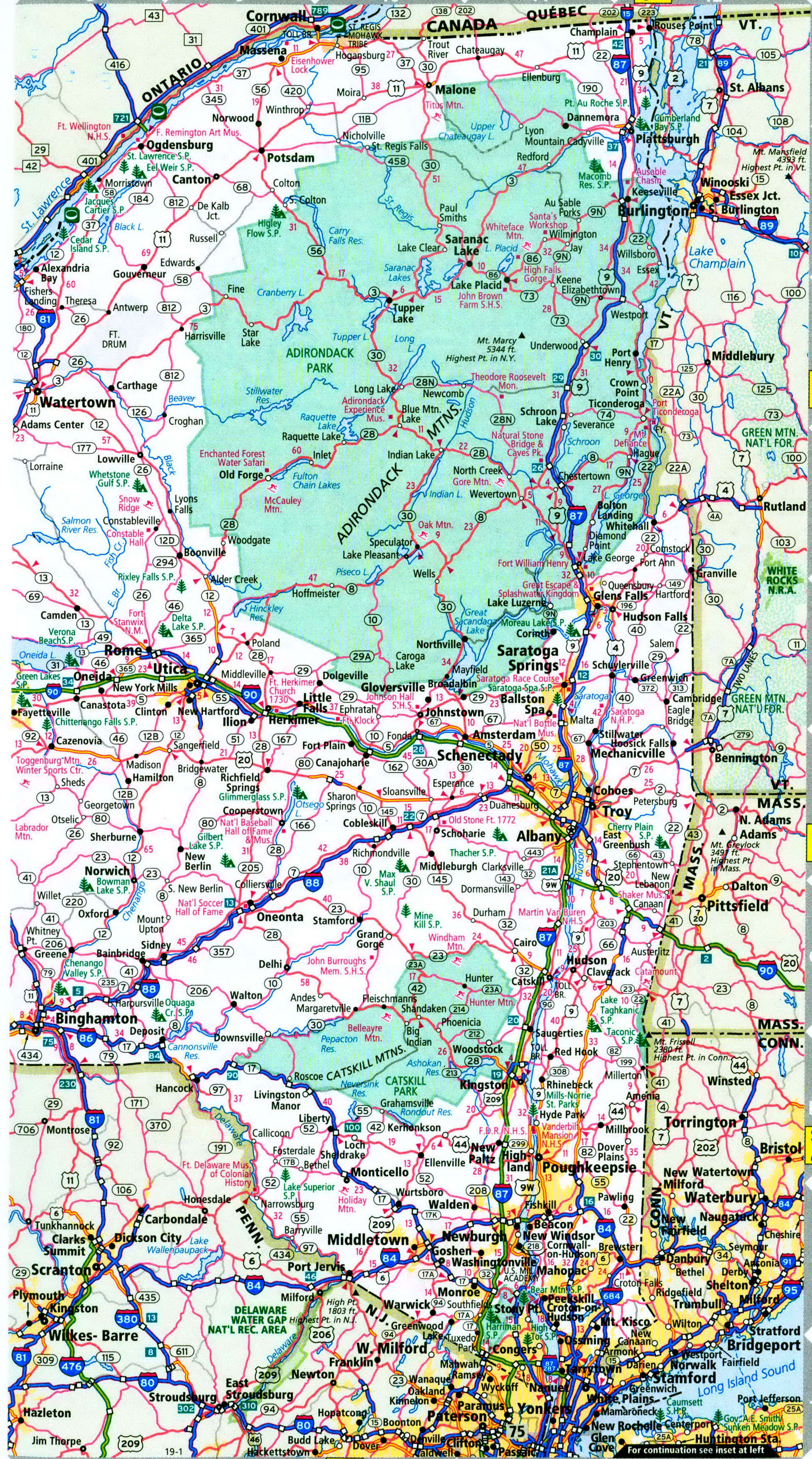 New York interstate highway map free