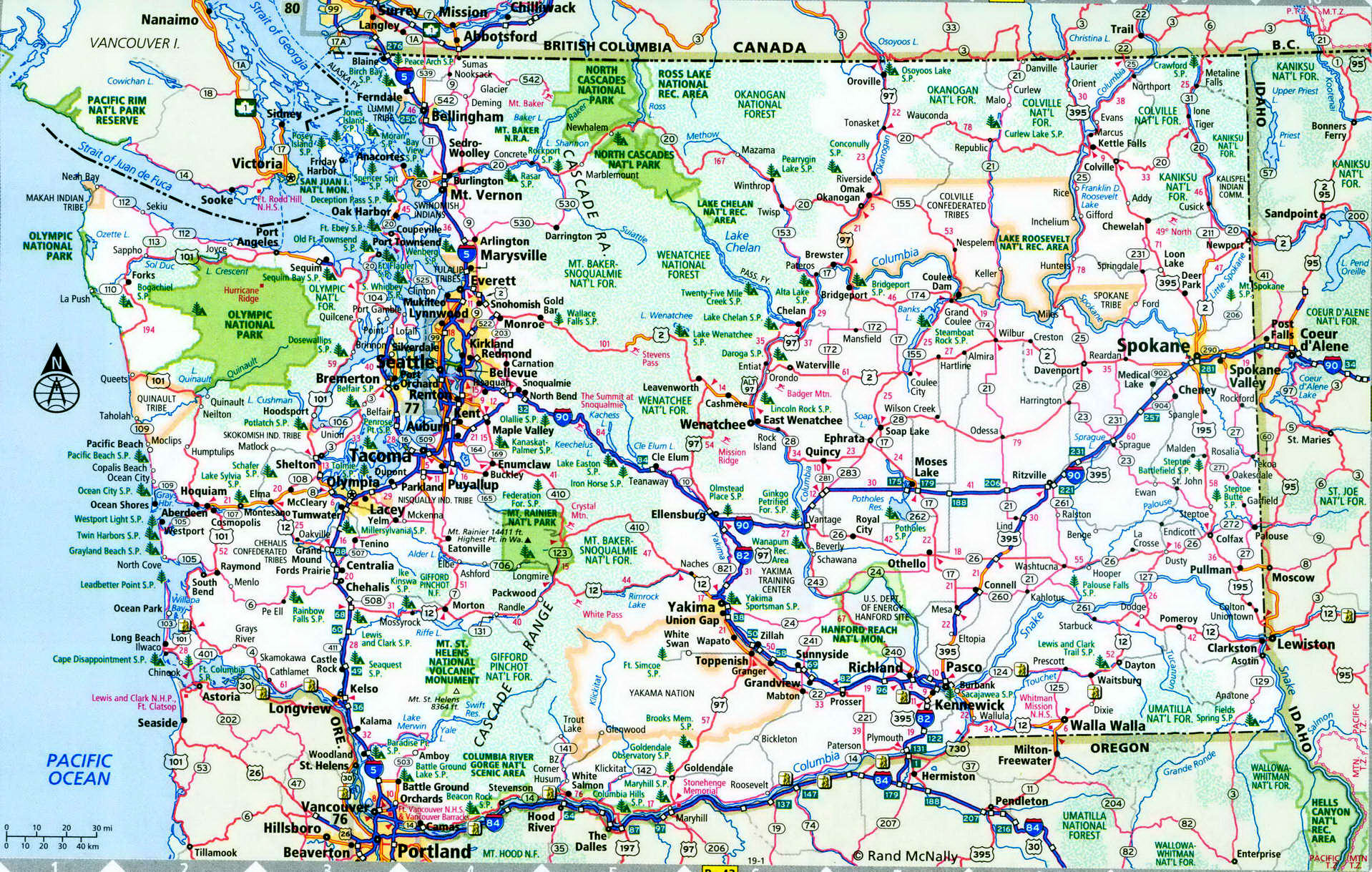 Washington interstate highways map