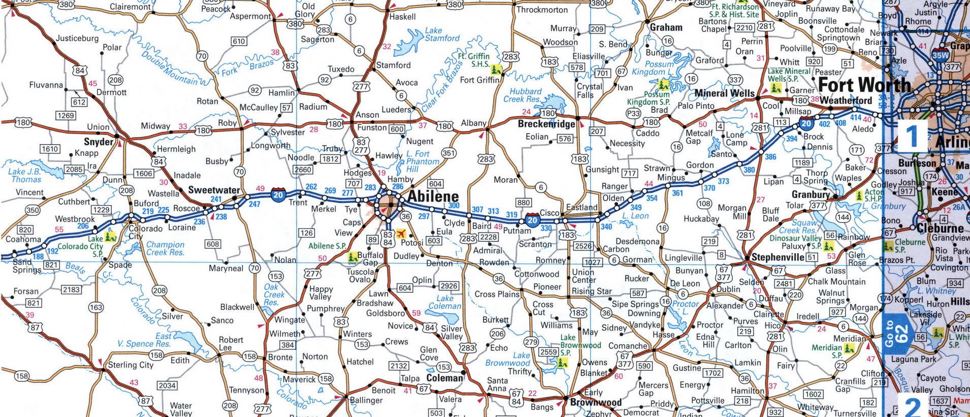 Map of interstate highway I 20 Texas Alabama South Carolina with