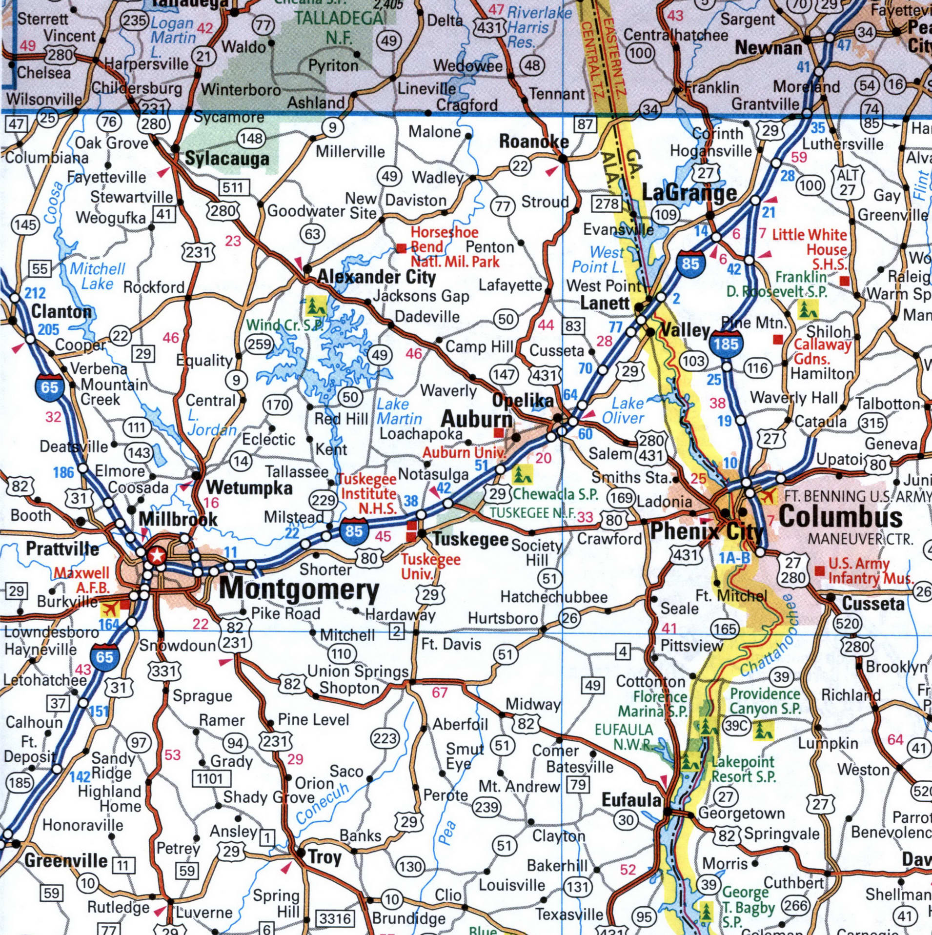 Map route interstate highway I-65 Alabama, Tennessee, Kentucky, Indiana ...