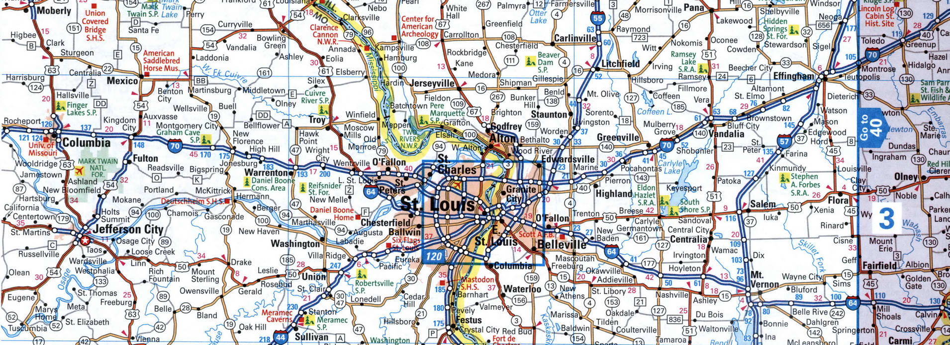 Map of I-70 interstate highway via Utah, Ohio, Maryland interchange and ...