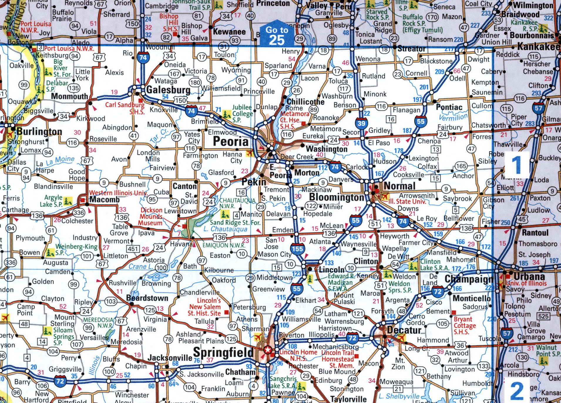 Map I-74 interstate highway via Iowa, Illinois, Indiana, Ohio, North ...