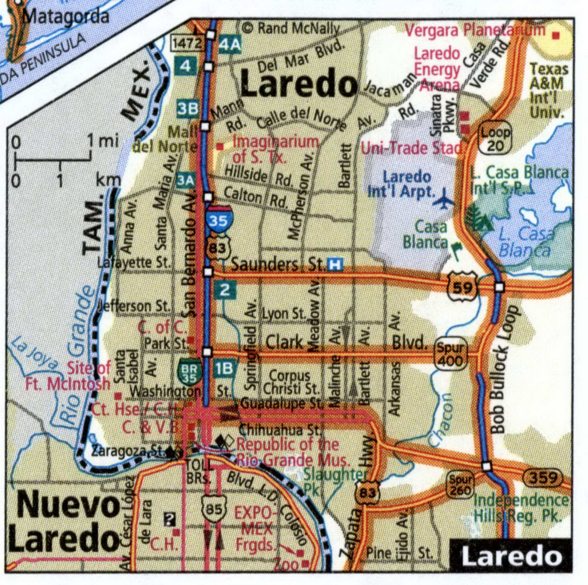 Laredo city map for truckers