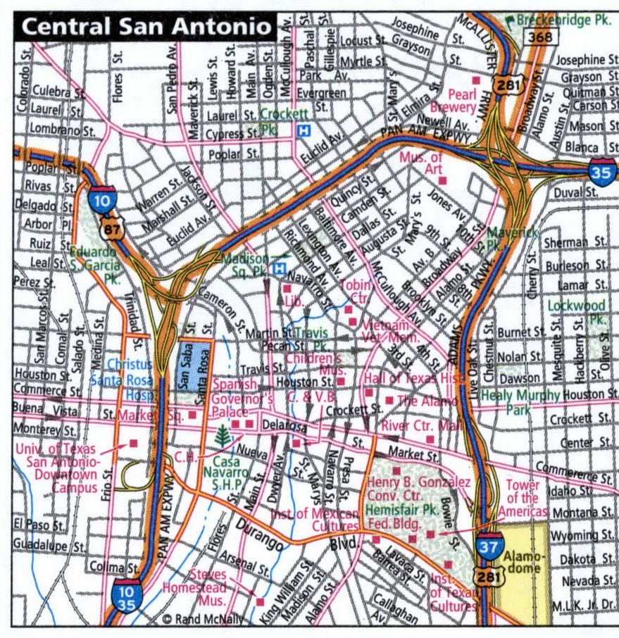 Central San Antonio city map for truckers