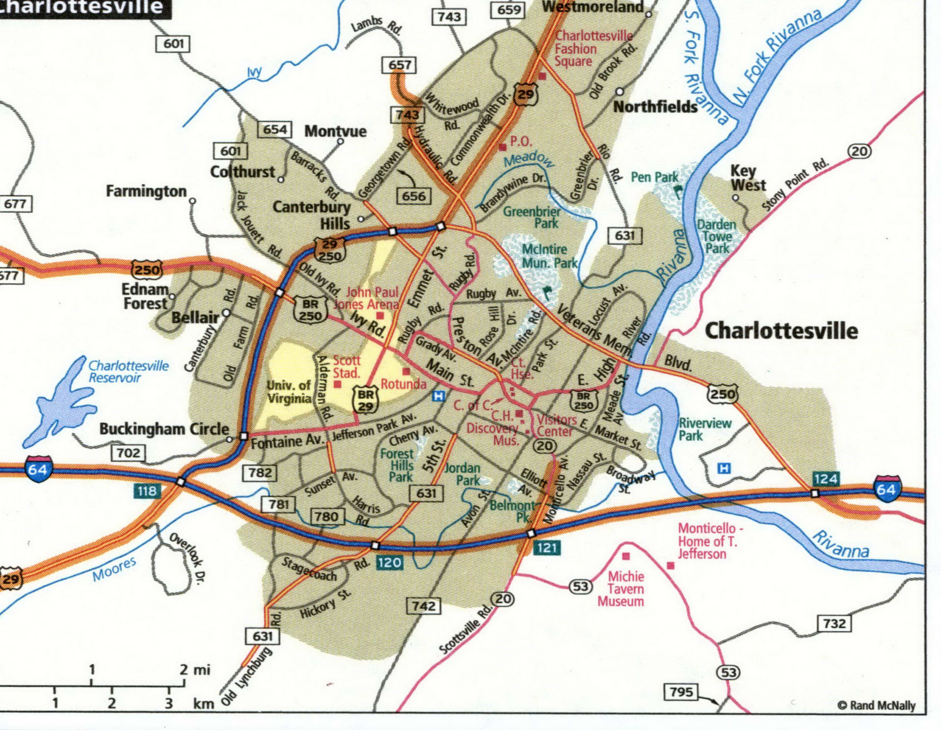Charlottesville city map for truckers