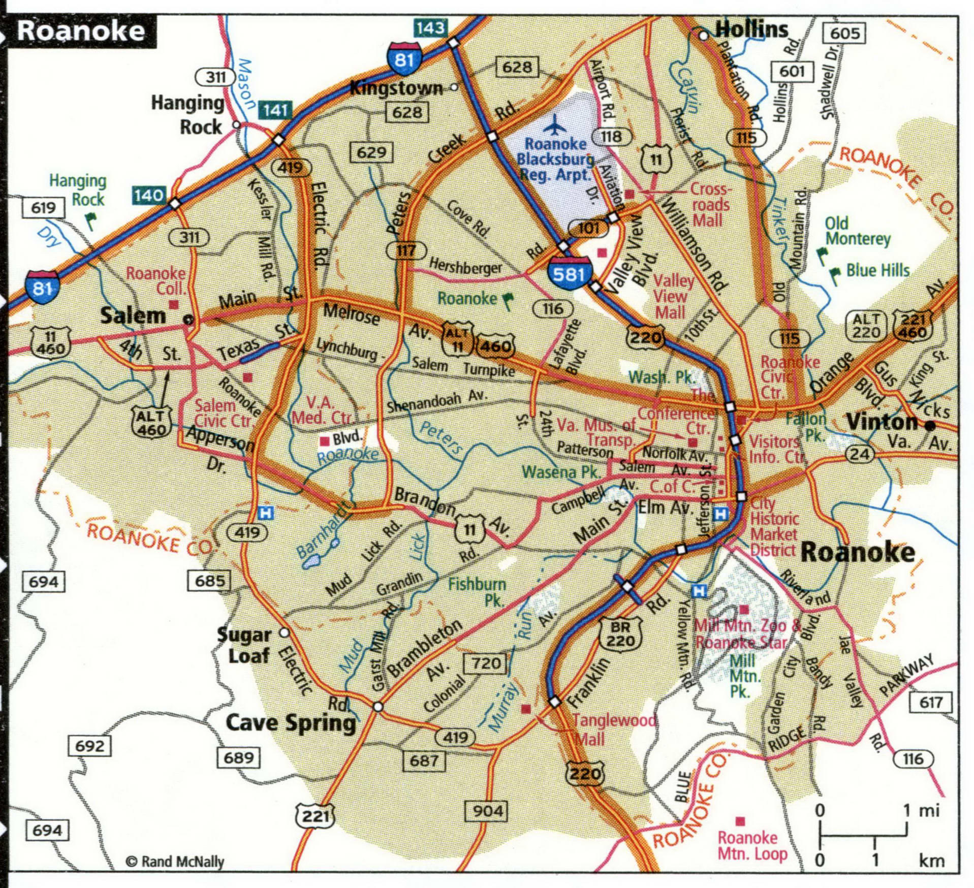 Roanoke city map for truckers