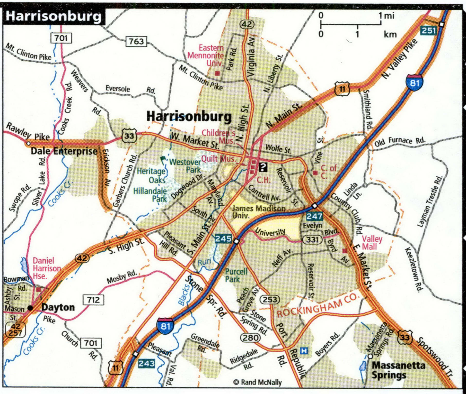 Harrisonburg city map for truckers