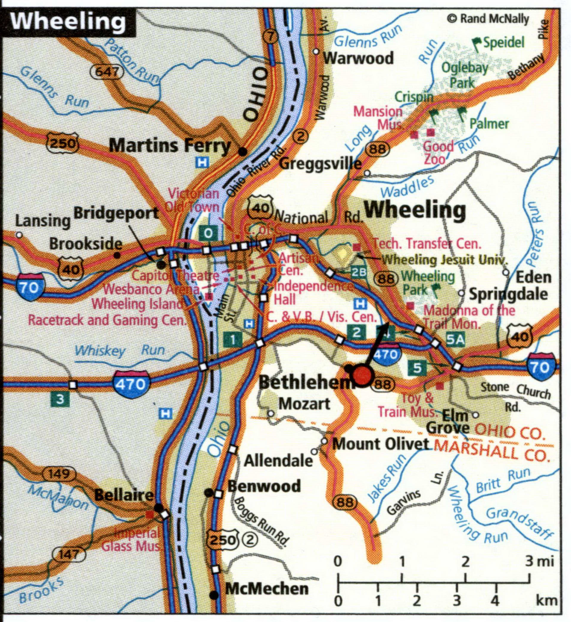 Wheeling city map for truckers