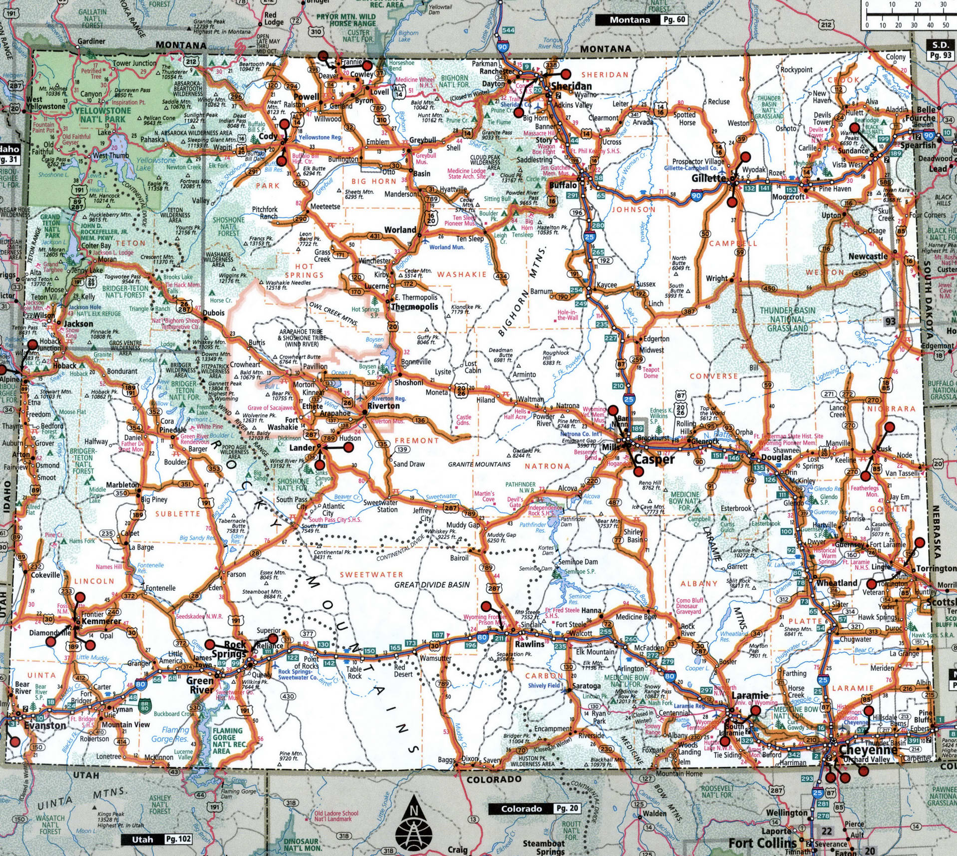 Wyoming map for truckers